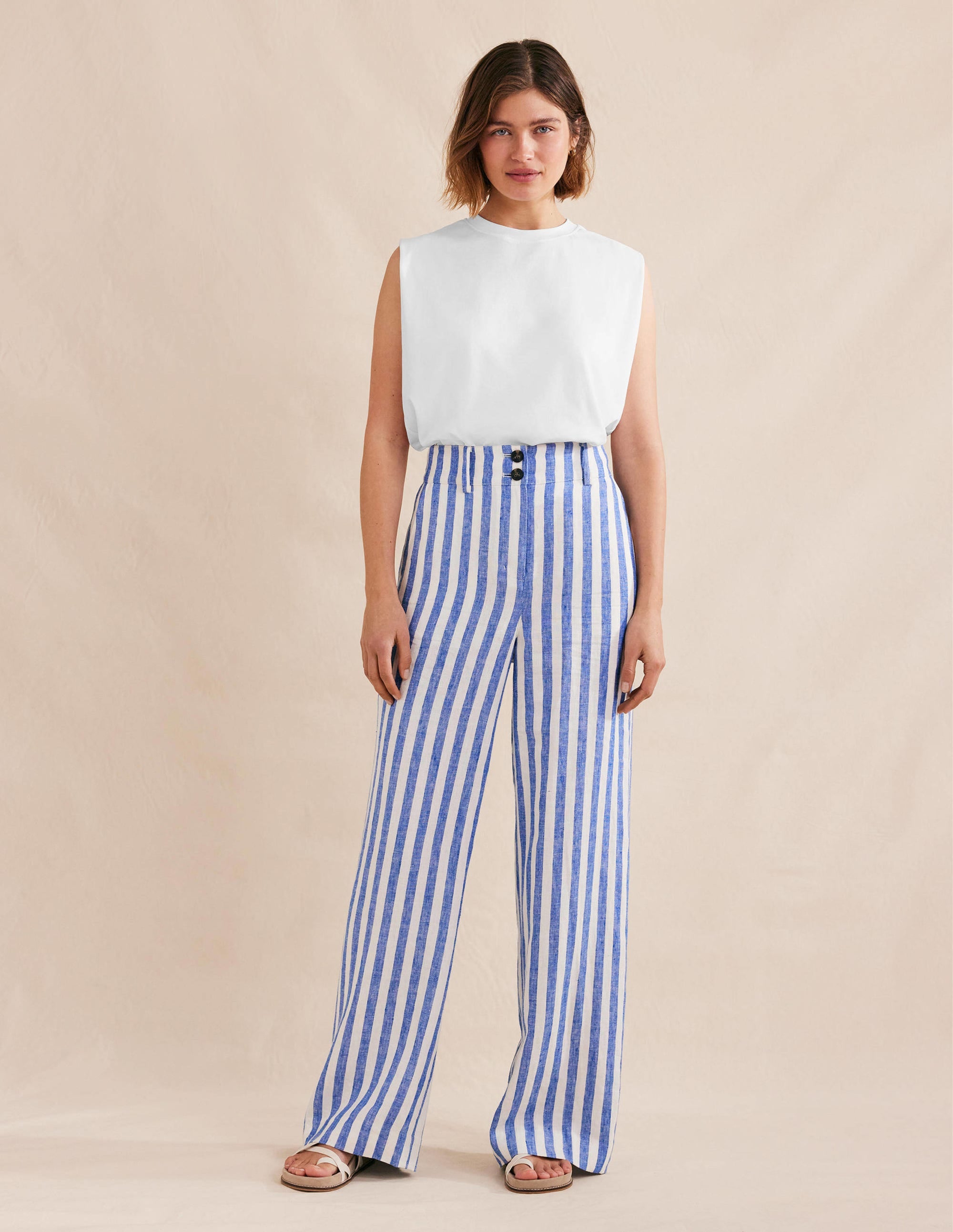 Perfect Cotton Sleeveless Top-White - Image 4