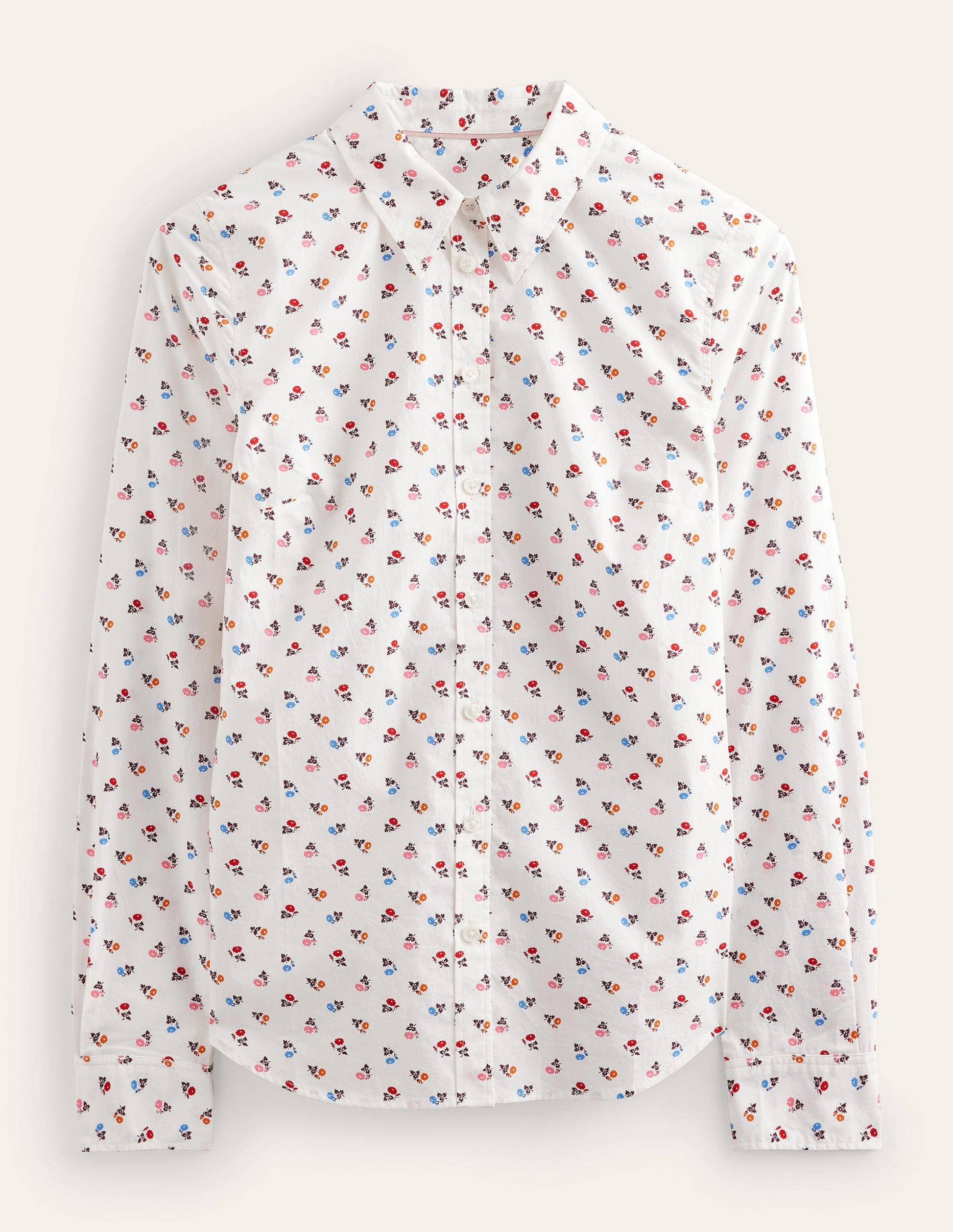 Straight Cotton Shirt-Ivory, Sweet Daisy-5