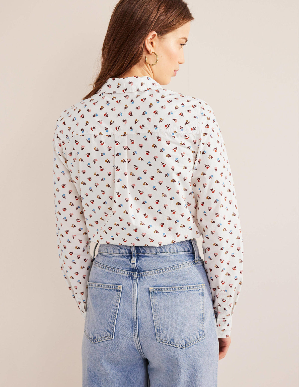 Straight Cotton Shirt-Ivory, Sweet Daisy-3