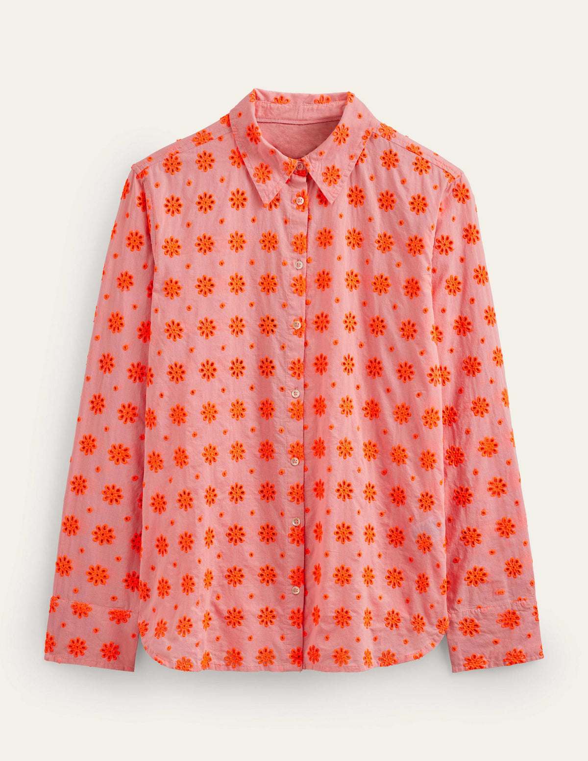 New Relaxed Cotton Shirt-Watermelon Punch-5