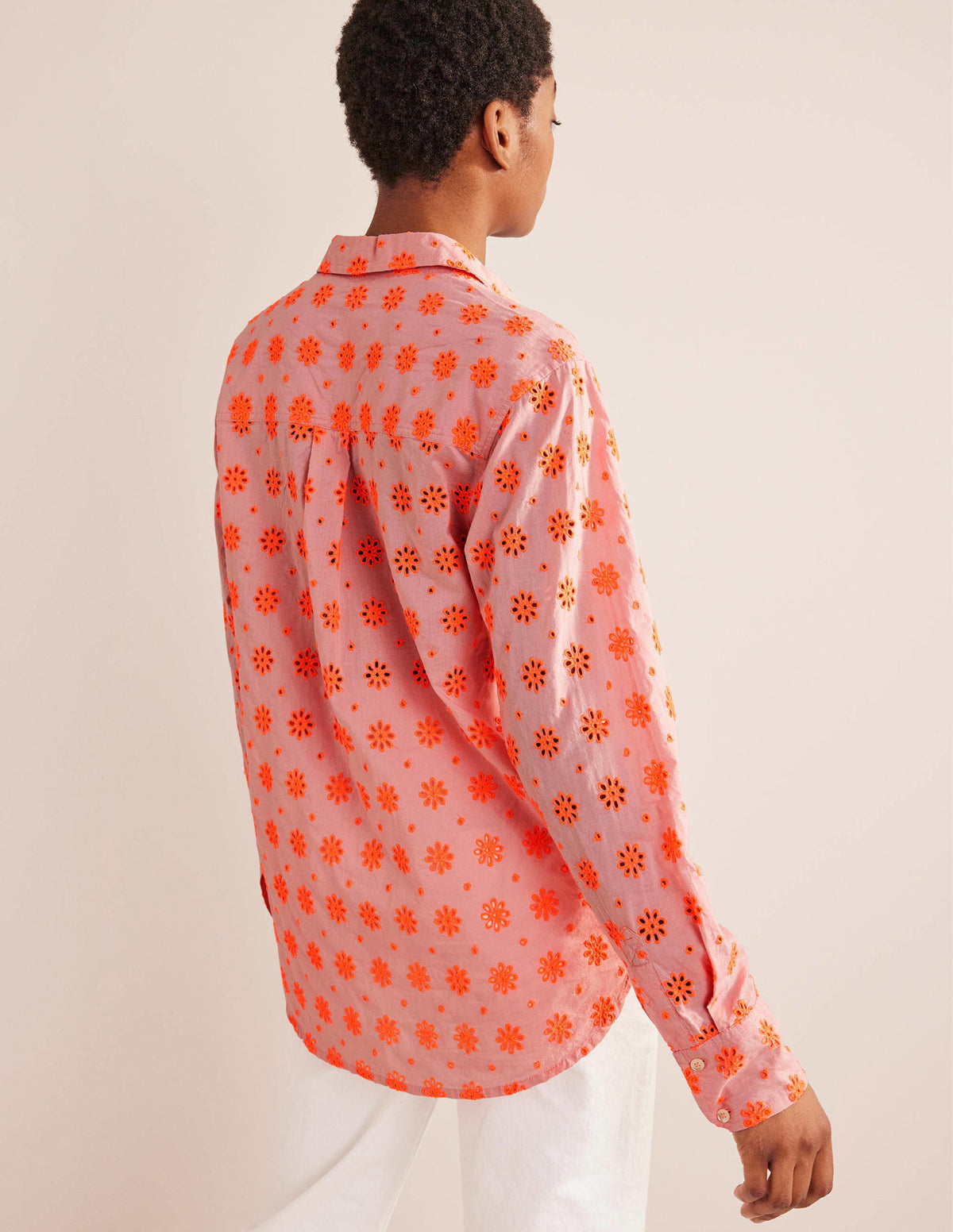New Relaxed Cotton Shirt-Watermelon Punch-3