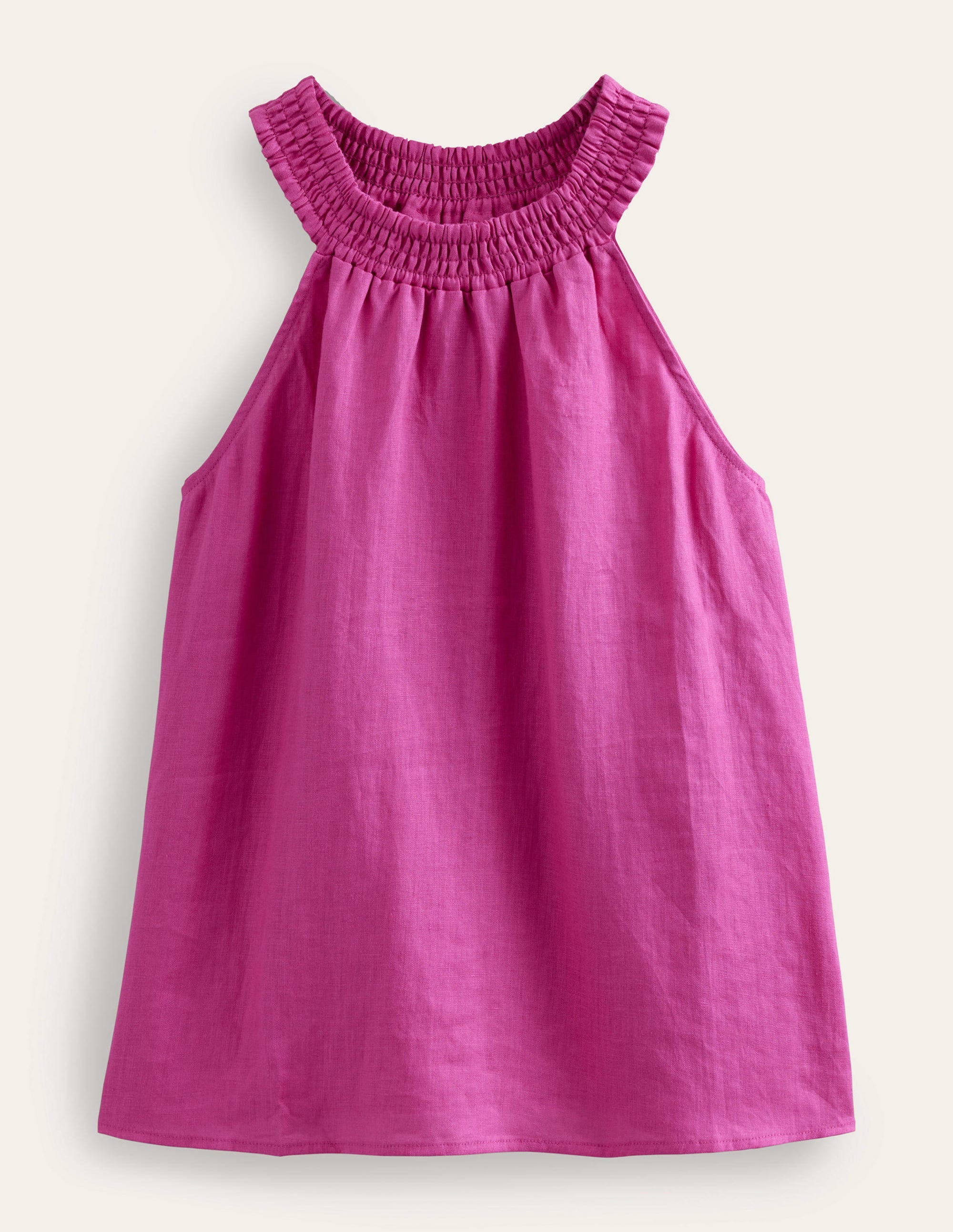 Linen Smocked Halter Top-Rose Violet - Image 5