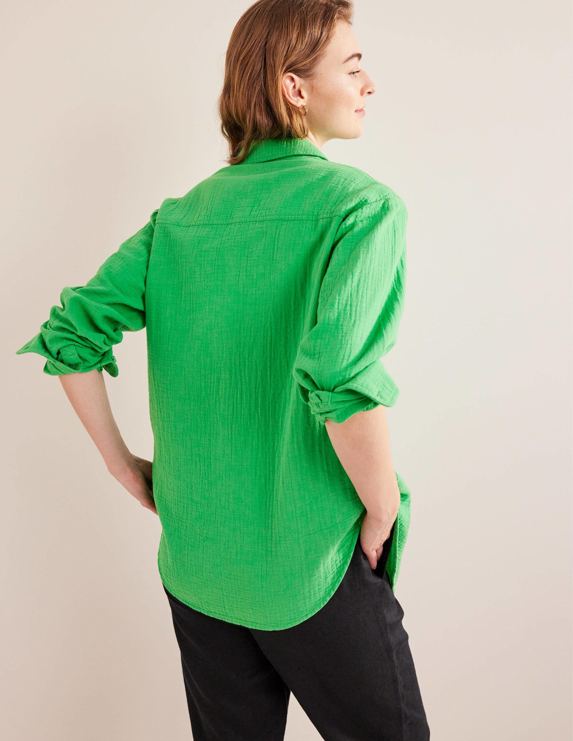 Cotton Texture Shirt-Bright Green - Image 3