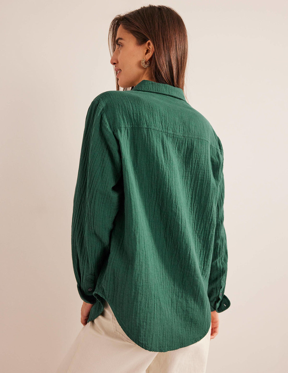 Cotton Texture Shirt-Emerald Night - Image 3