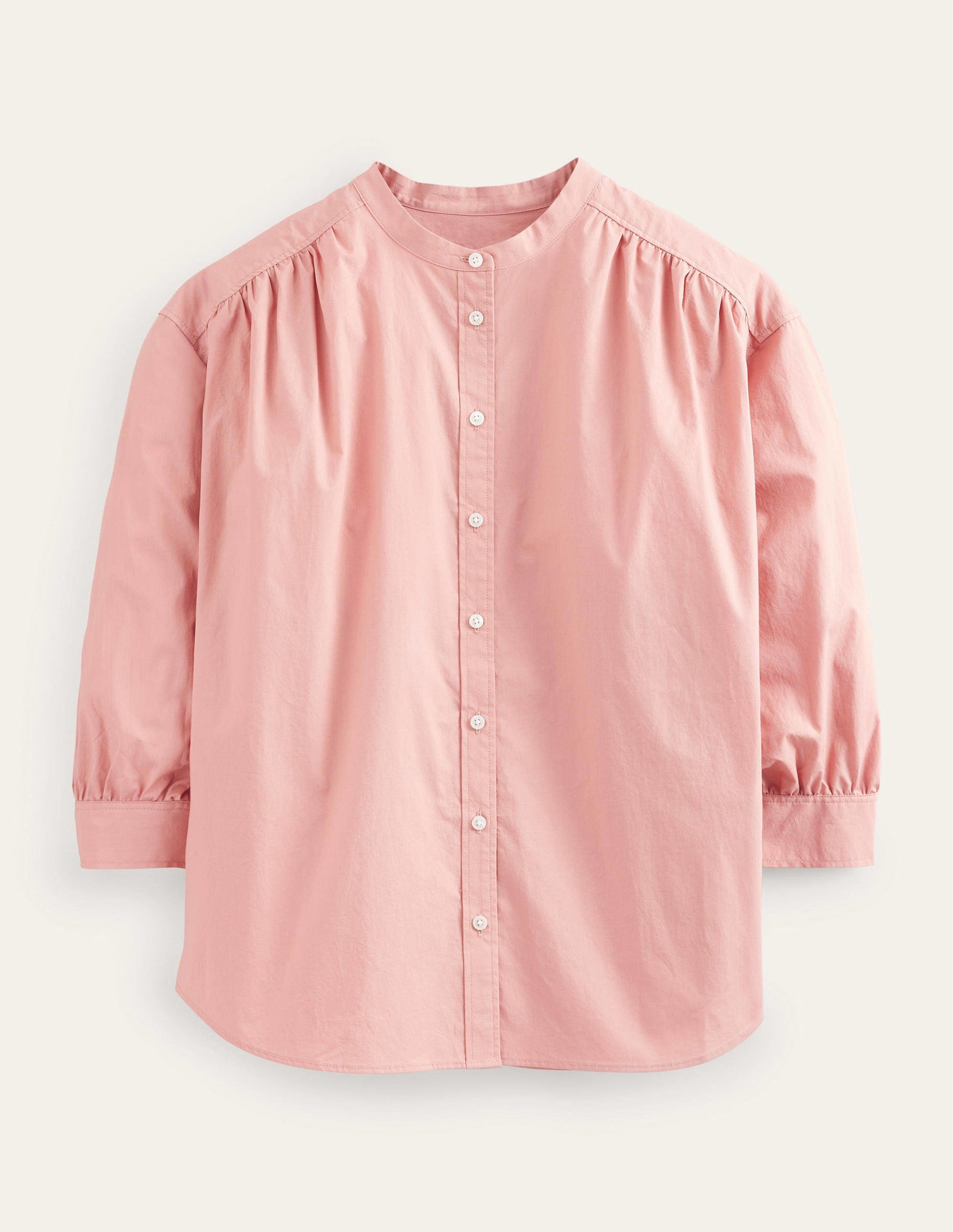 Relaxed Poplin Shirt-Rose Pink-5