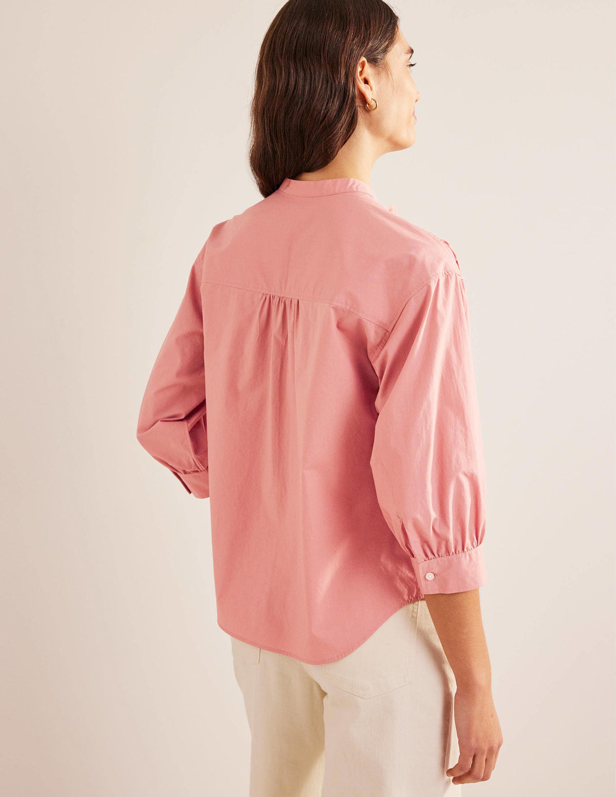 Relaxed Poplin Shirt-Rose Pink-3