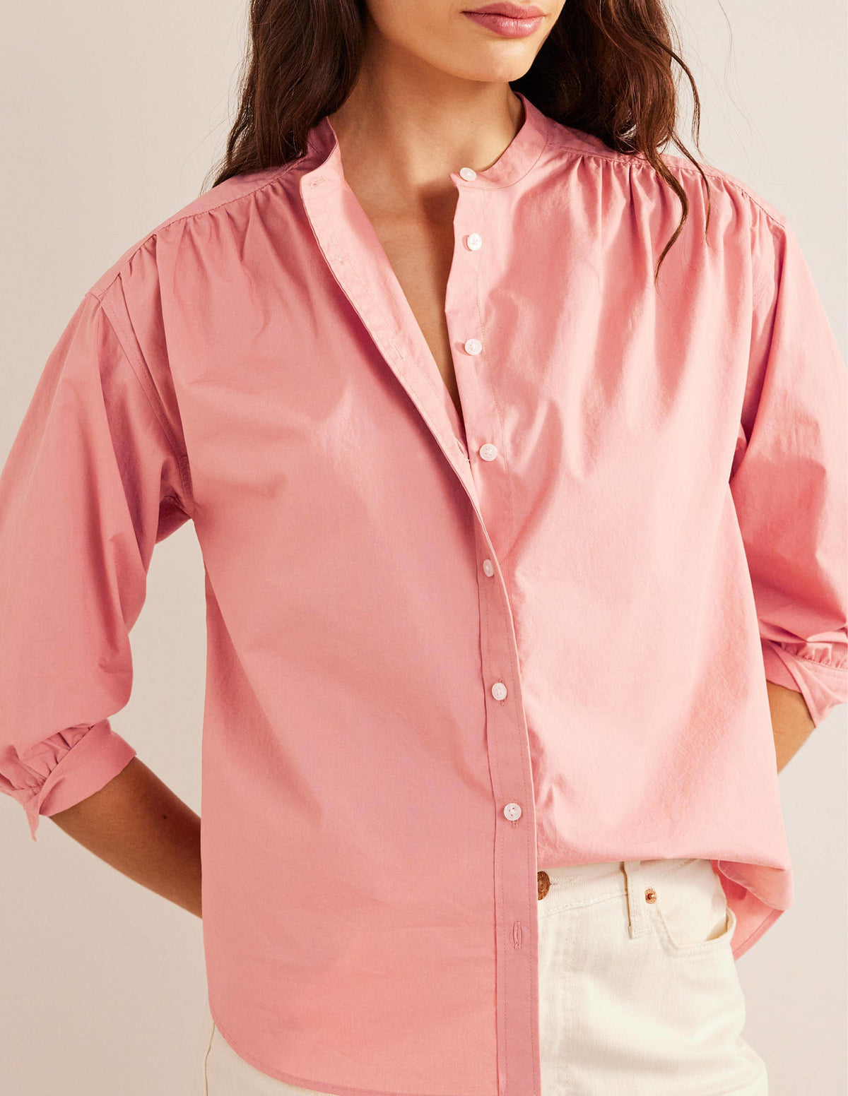 Relaxed Poplin Shirt-Rose Pink - Image 4