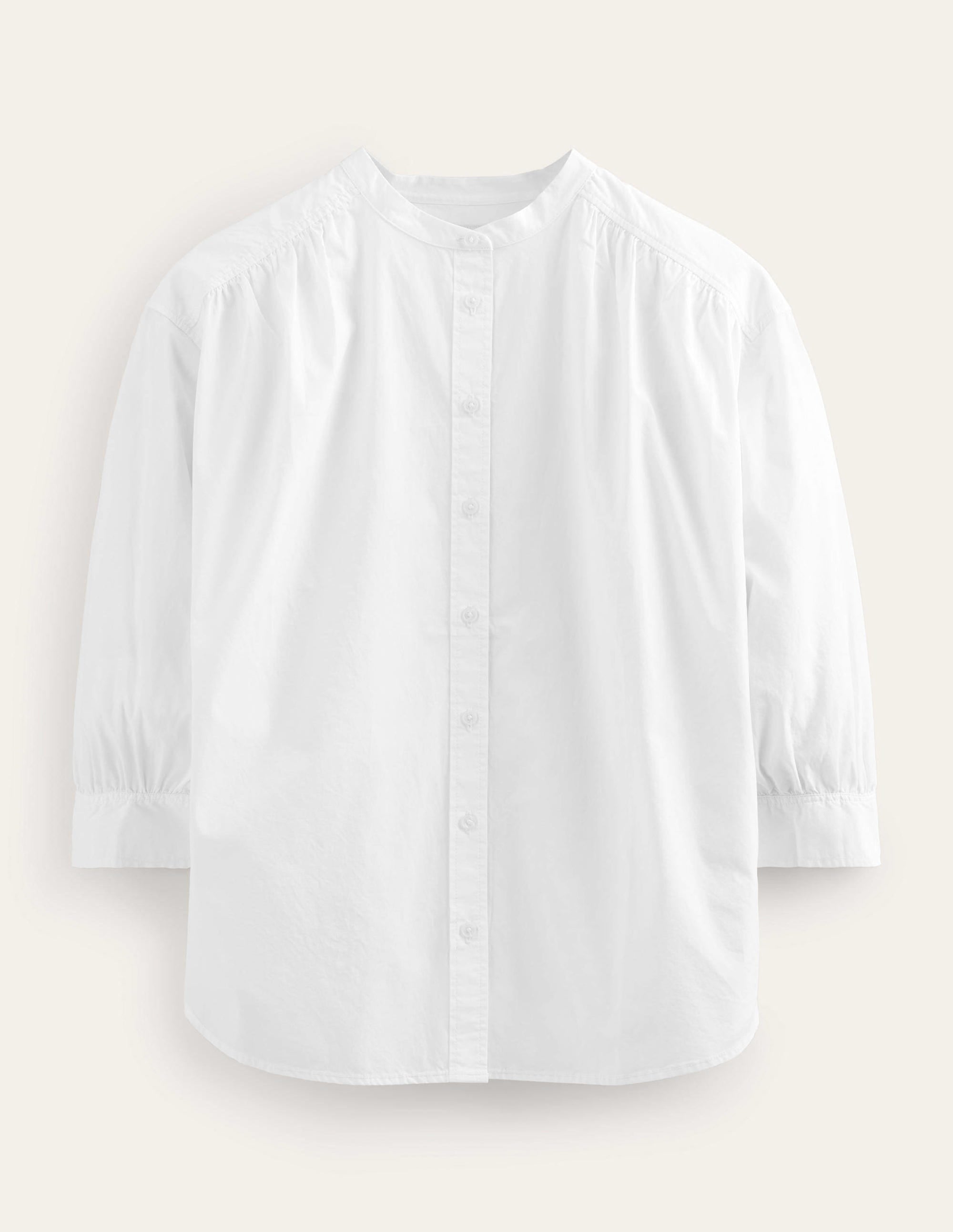 Relaxed Poplin Shirt-White - Image 6