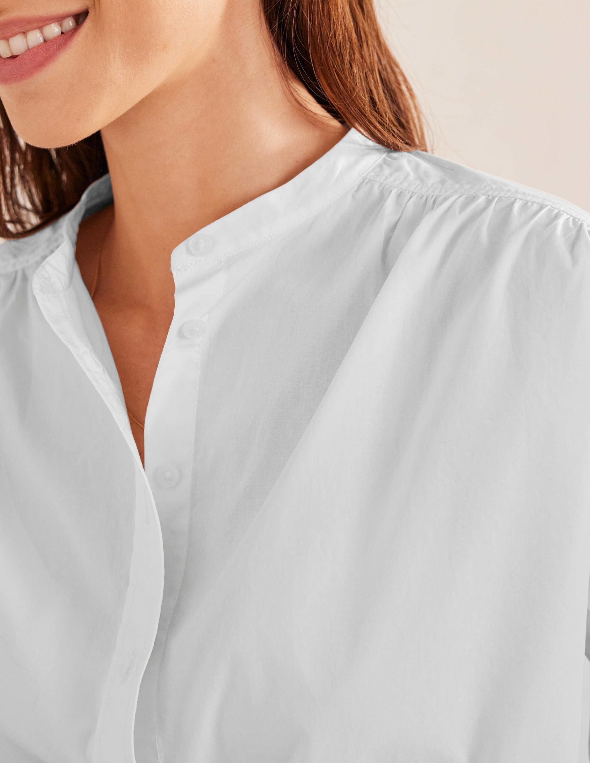 Relaxed Poplin Shirt-White-2