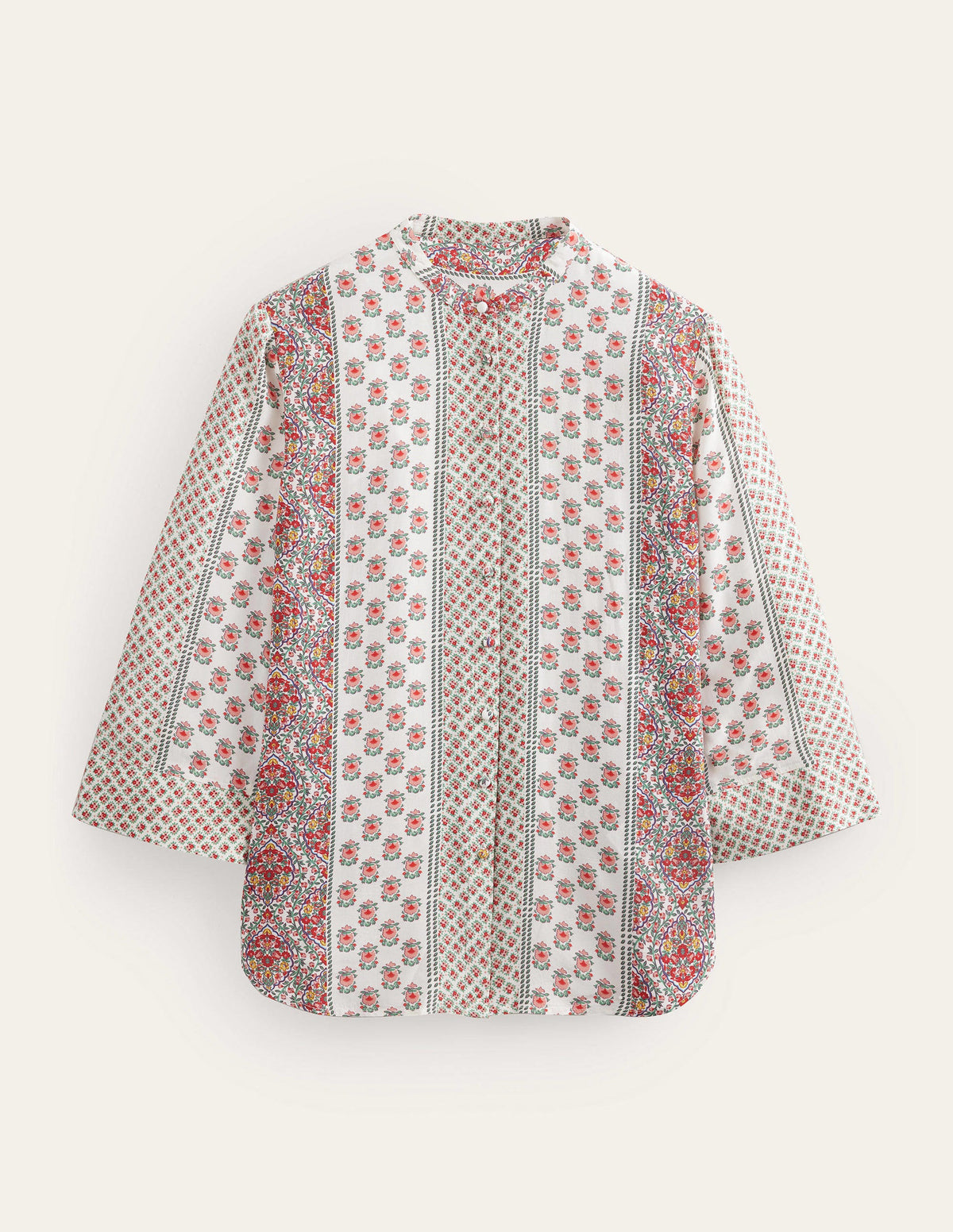 Wide Sleeve Relaxed Blouse-Rose Pink, Dainty Floret-6
