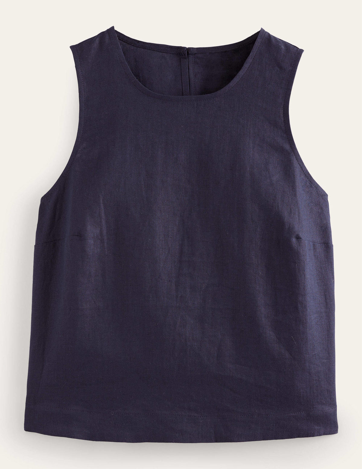 Boxy Linen Shell Top-Navy - Image 5