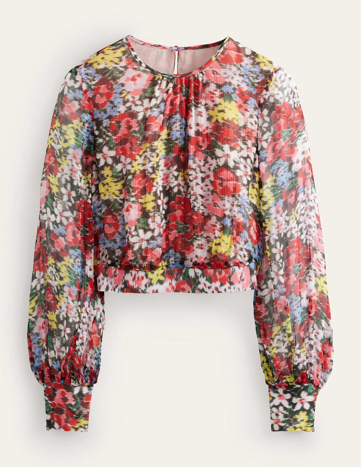 Blouson Sleeve Occasion Top-Multi, Moire Bloom - Image 5