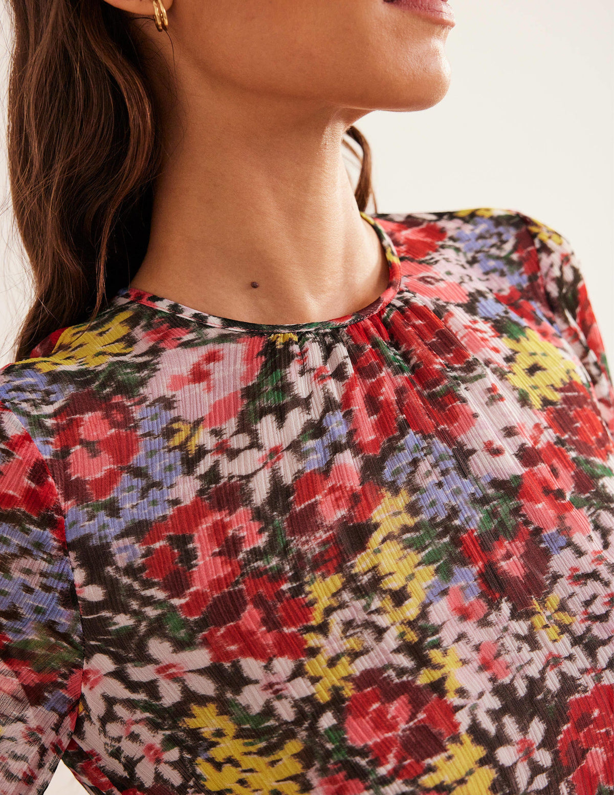 Blouson Sleeve Occasion Top-Multi, Moire Bloom - Image 2