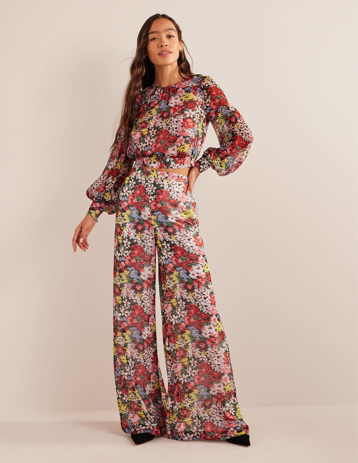 Blouson Sleeve Occasion Top-Multi, Moire Bloom - Image 4