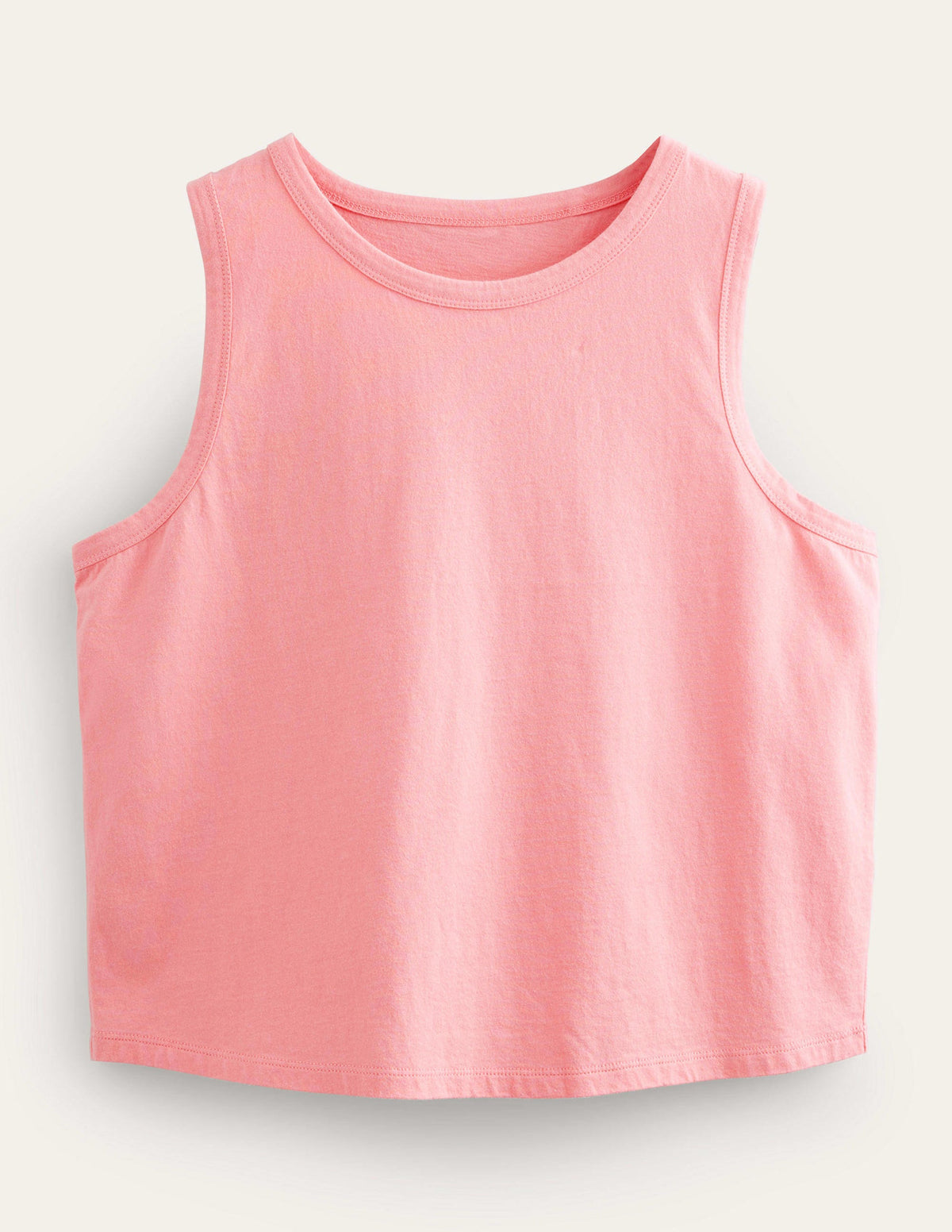 Cropped Cotton Tank-Peach Sorbet-6