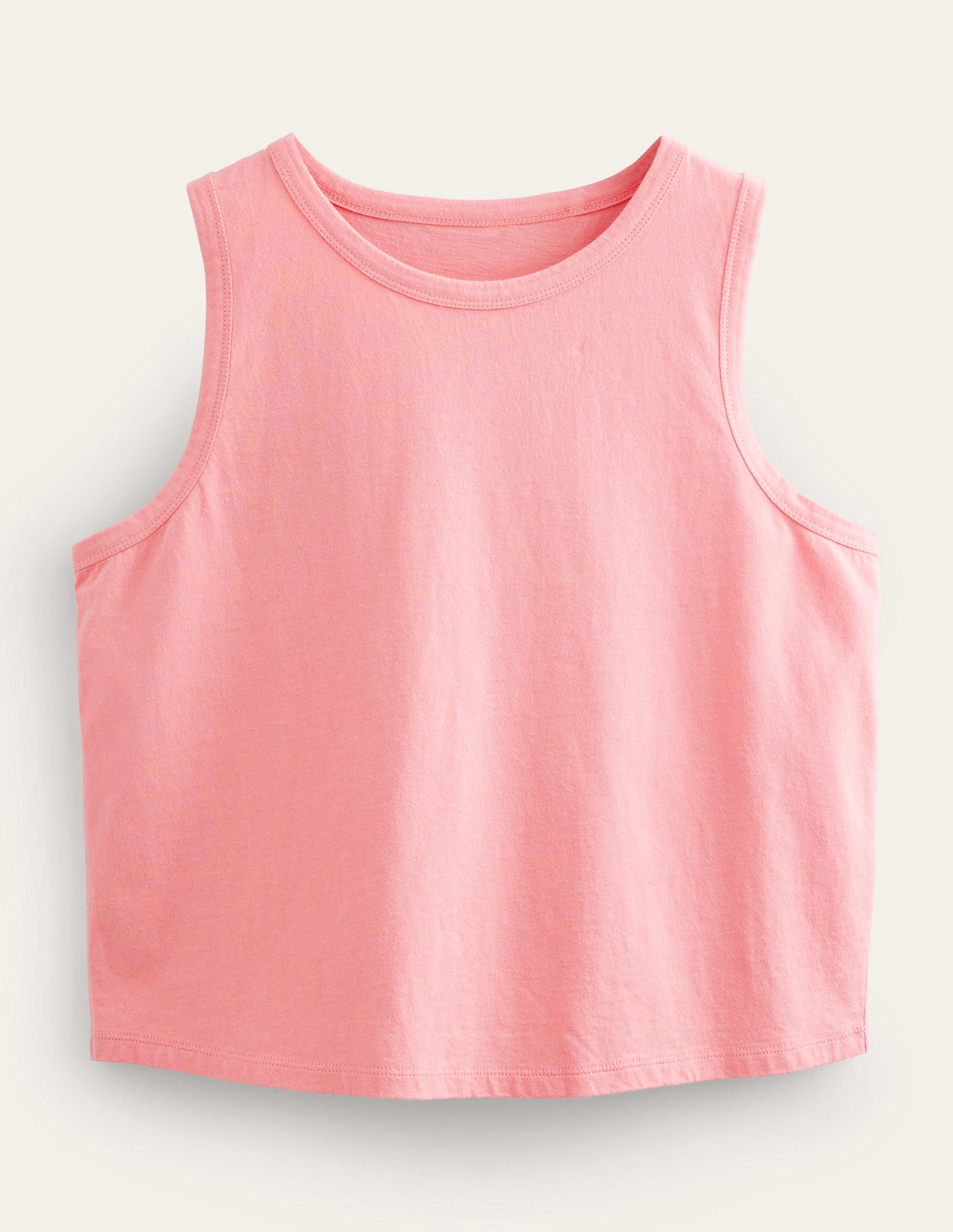 Cropped Cotton Tank-Peach Sorbet - Image 6