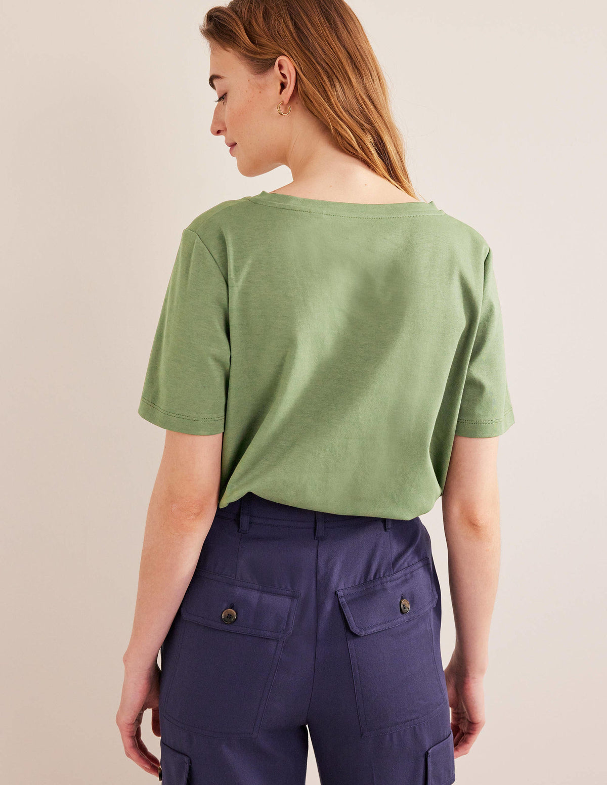 Perfect V-Neck T-Shirt-Spruce-3