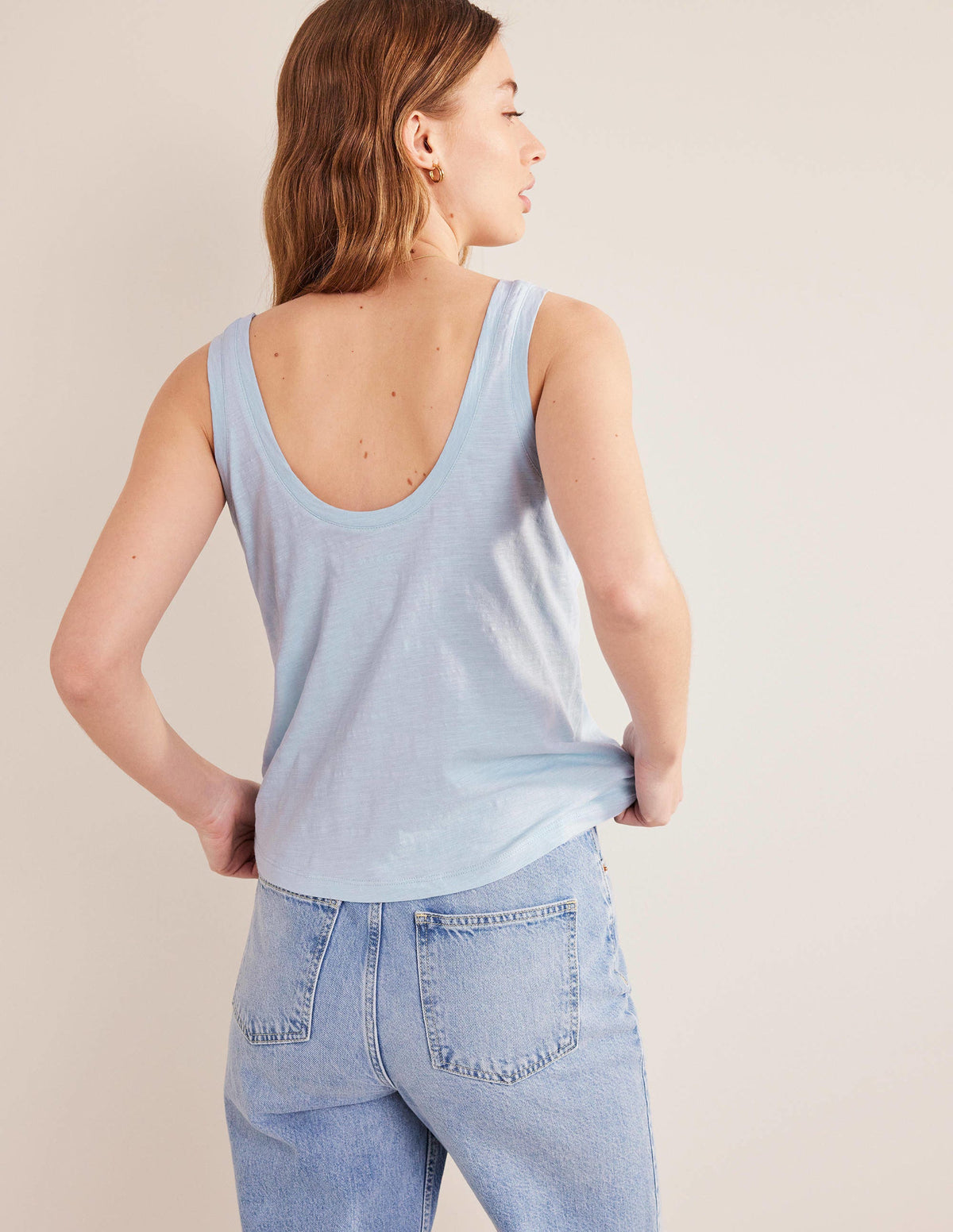 Relaxed Scoop Neck Vest-Chambray Blue - Image 3