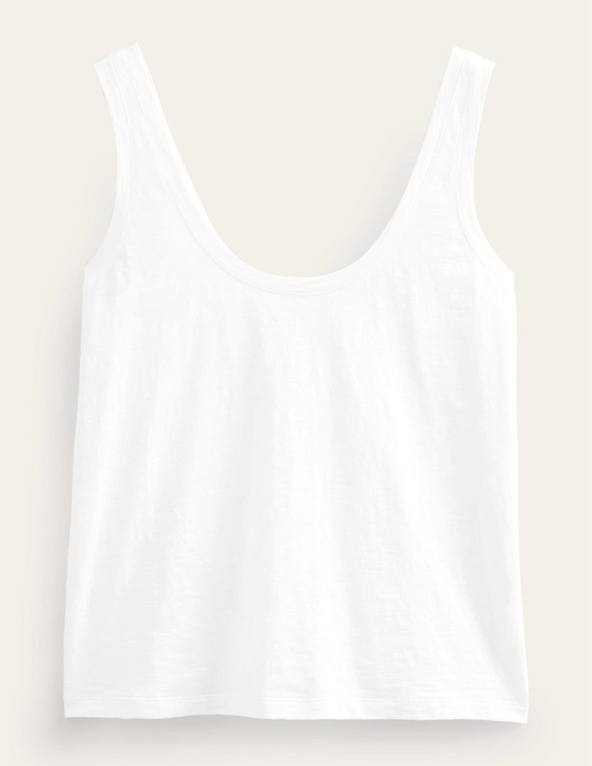 Relaxed Scoop Neck Vest-White - Image 5