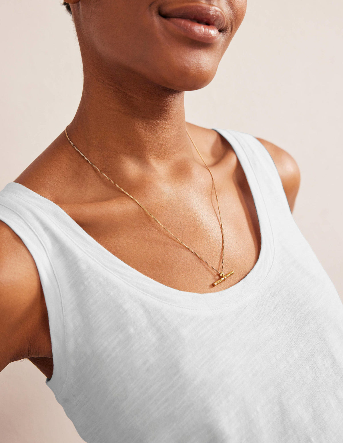 Relaxed Scoop Neck Vest-White-2
