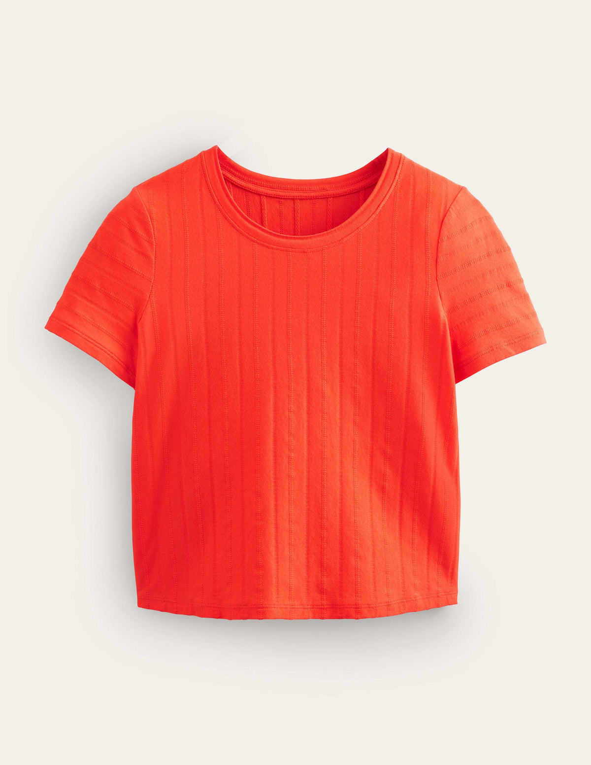 Textured Jersey T-Shirt-Vermillion Red - Image 5