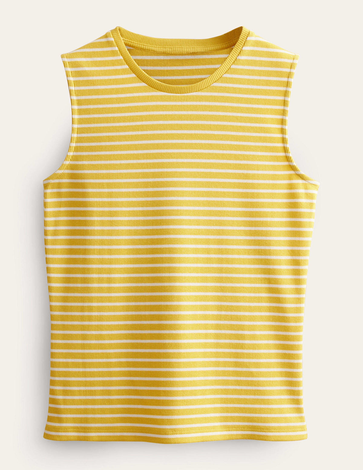 Striped Ribbed Tank Top-Yellow/Ivory - Image 6