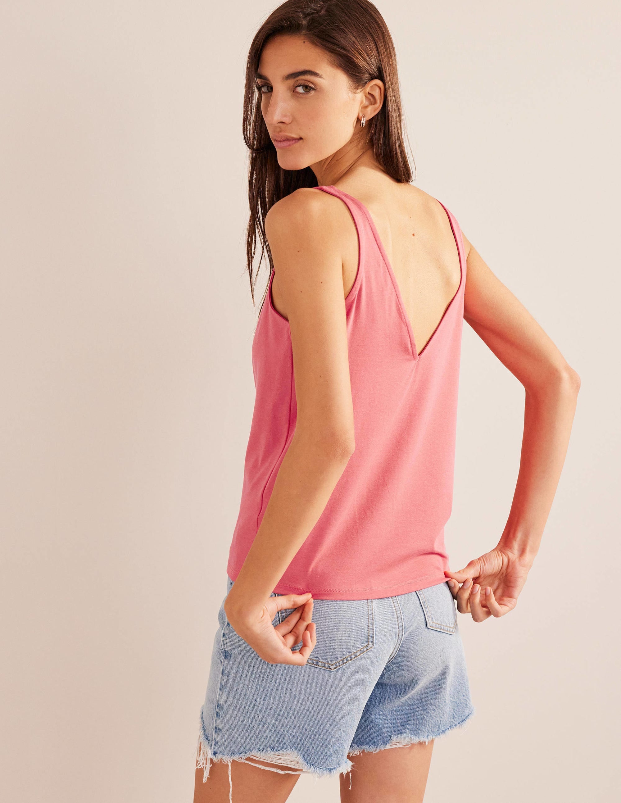 Open Back Tank Top-Festival Pink - Image 3