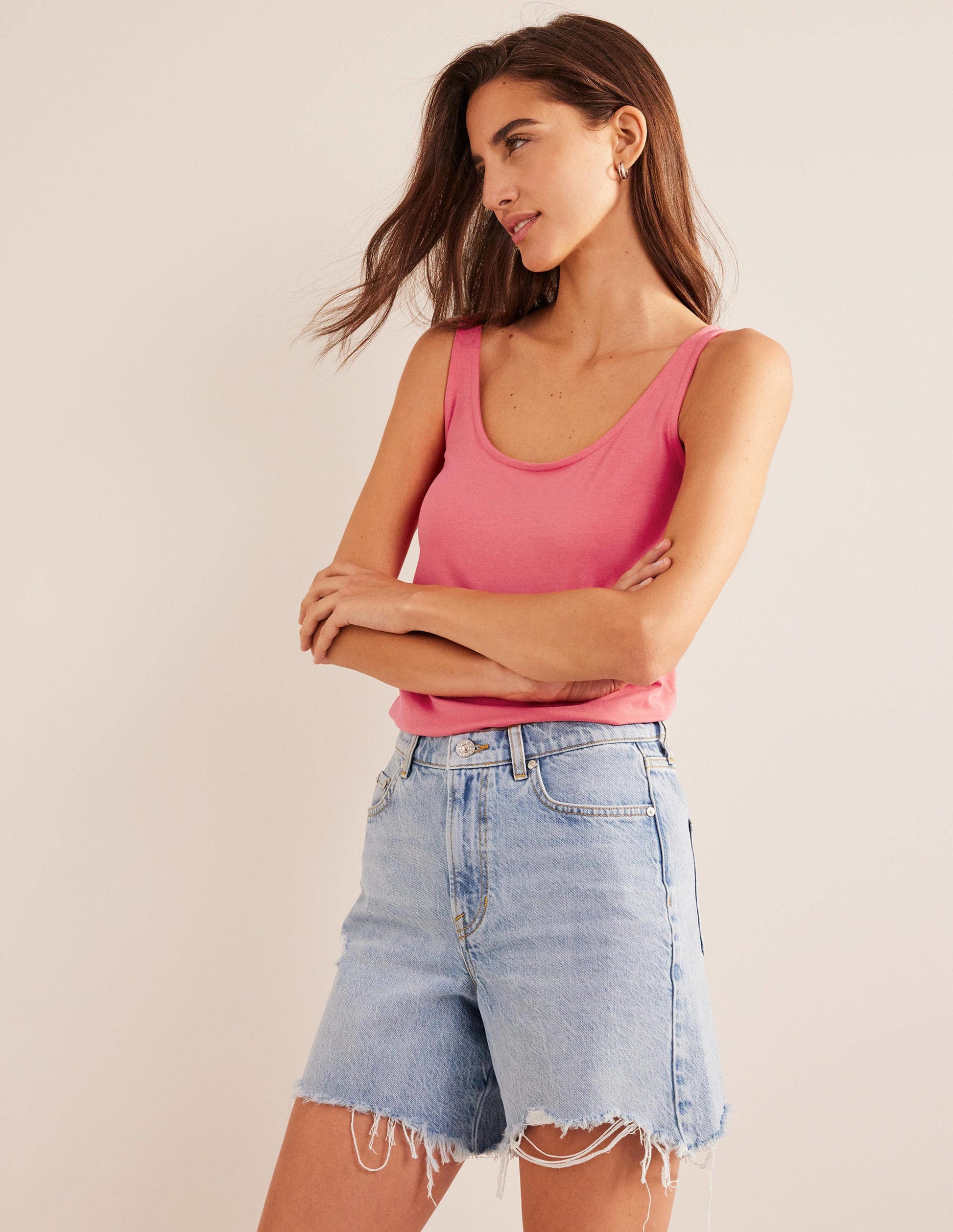 Open Back Tank Top-Festival Pink-4