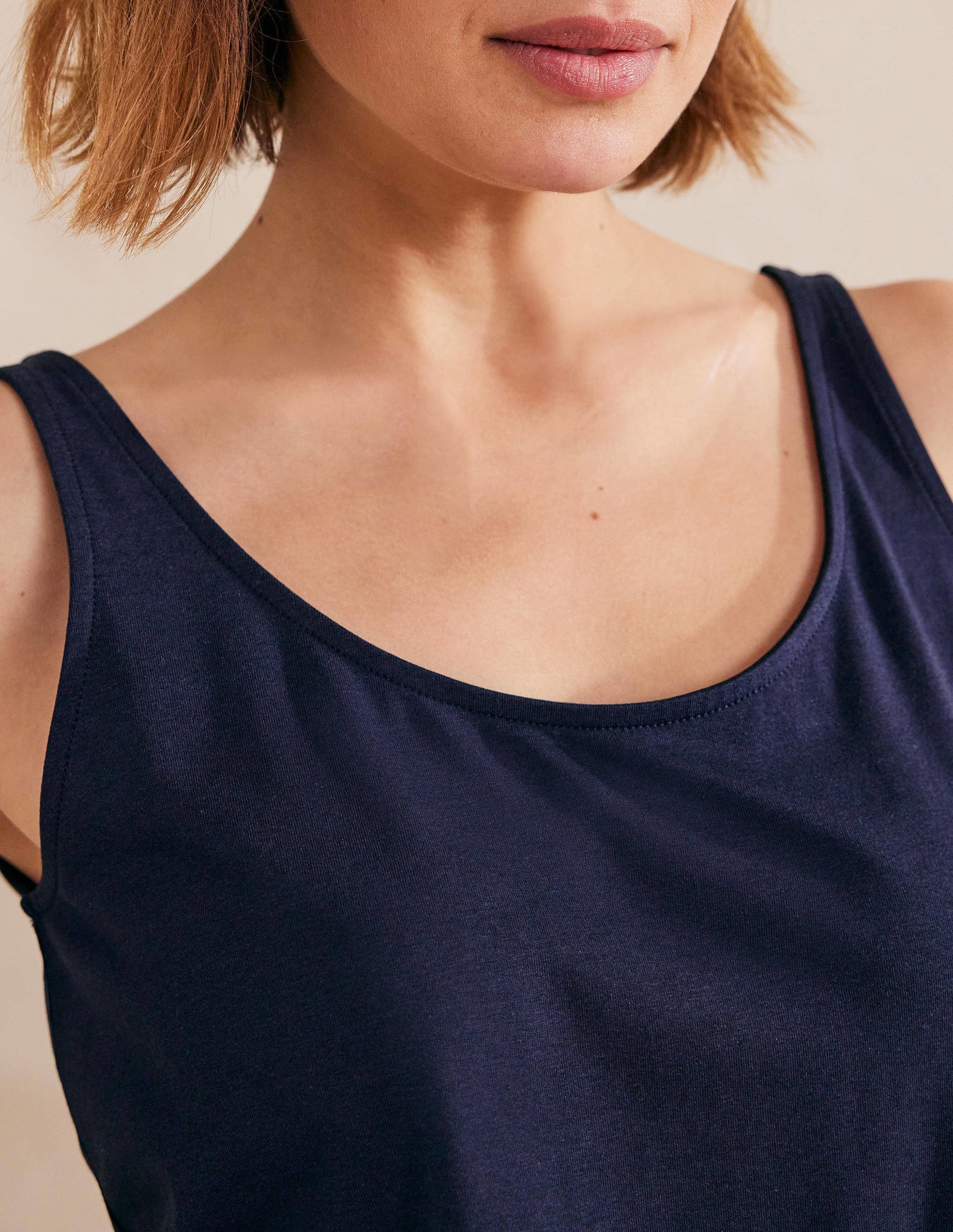Open Back Tank Top-Navy-2
