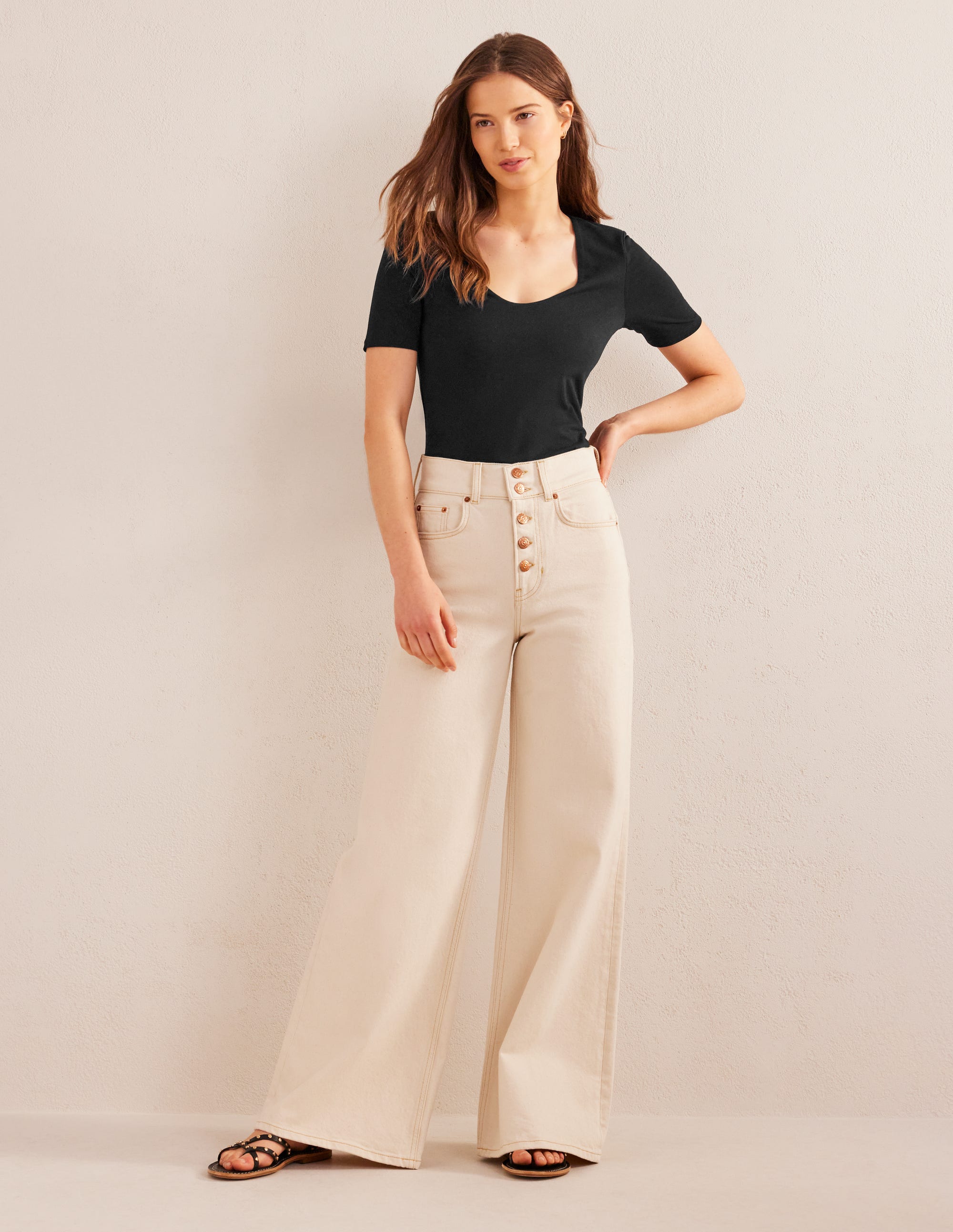 Double Layer Short Sleeve Top-Black - Image 4