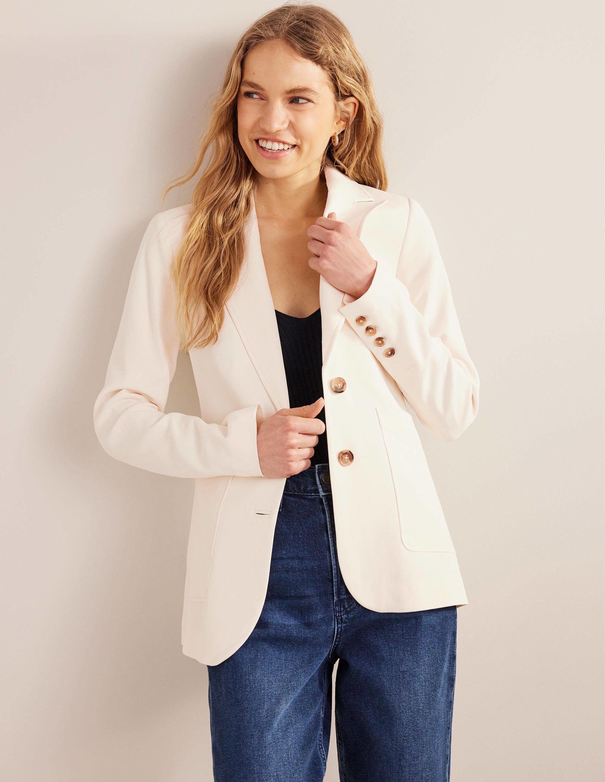 Fluid Tailored Blazer-Ivory - Image 4