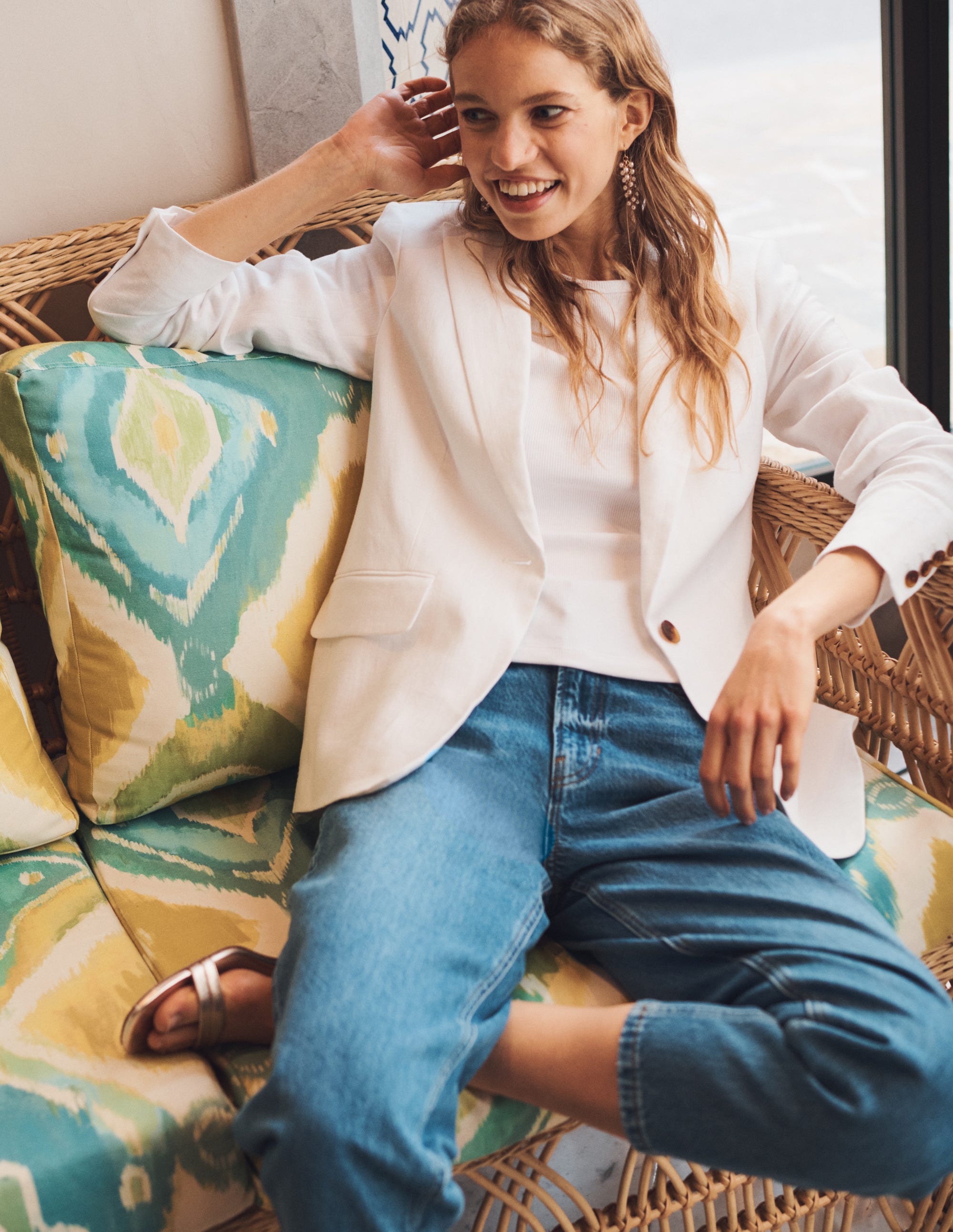 The Cambridge Linen Blazer-White - Image 7