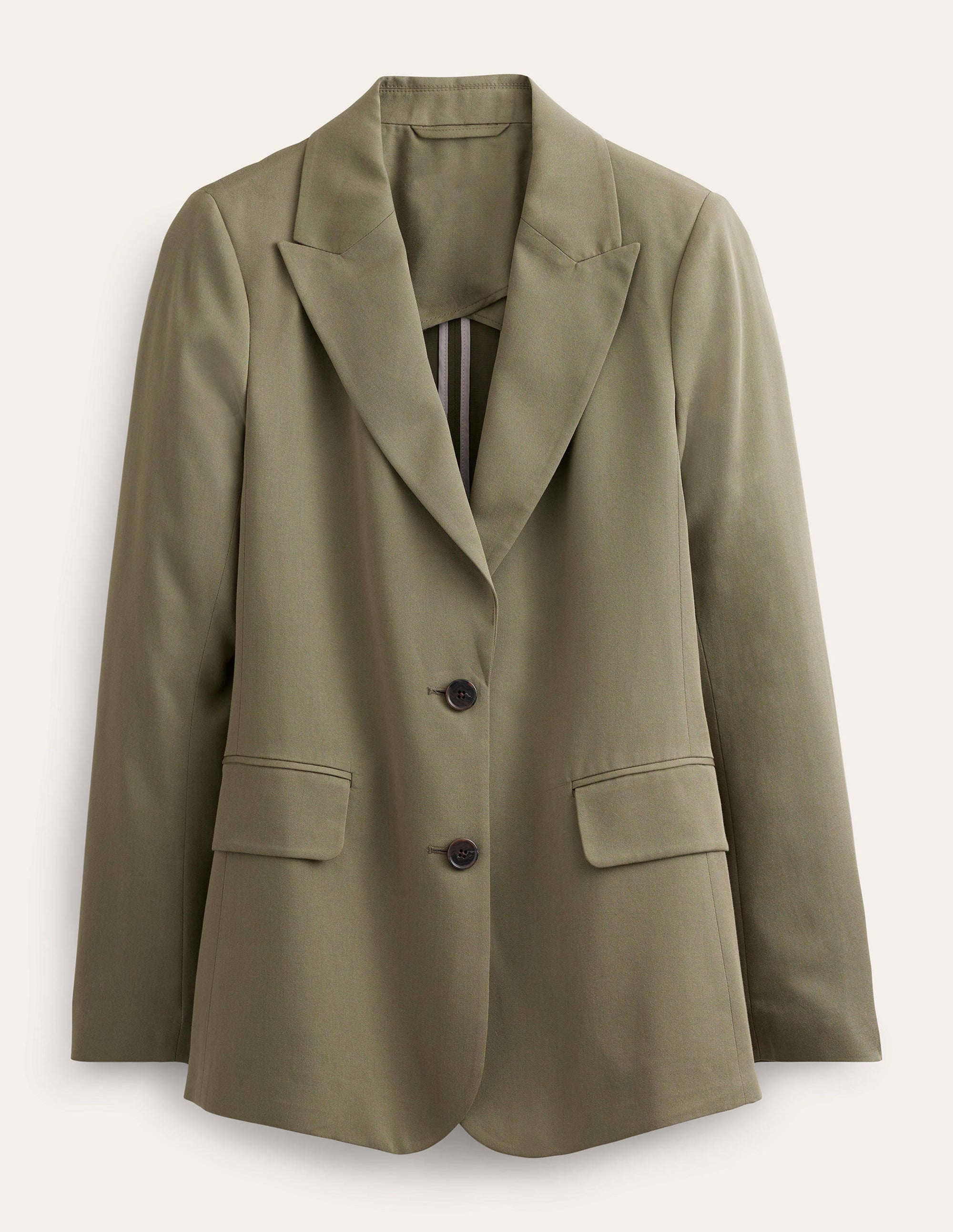 Tencel Relaxed Blazer-Washed Khaki - Image 8