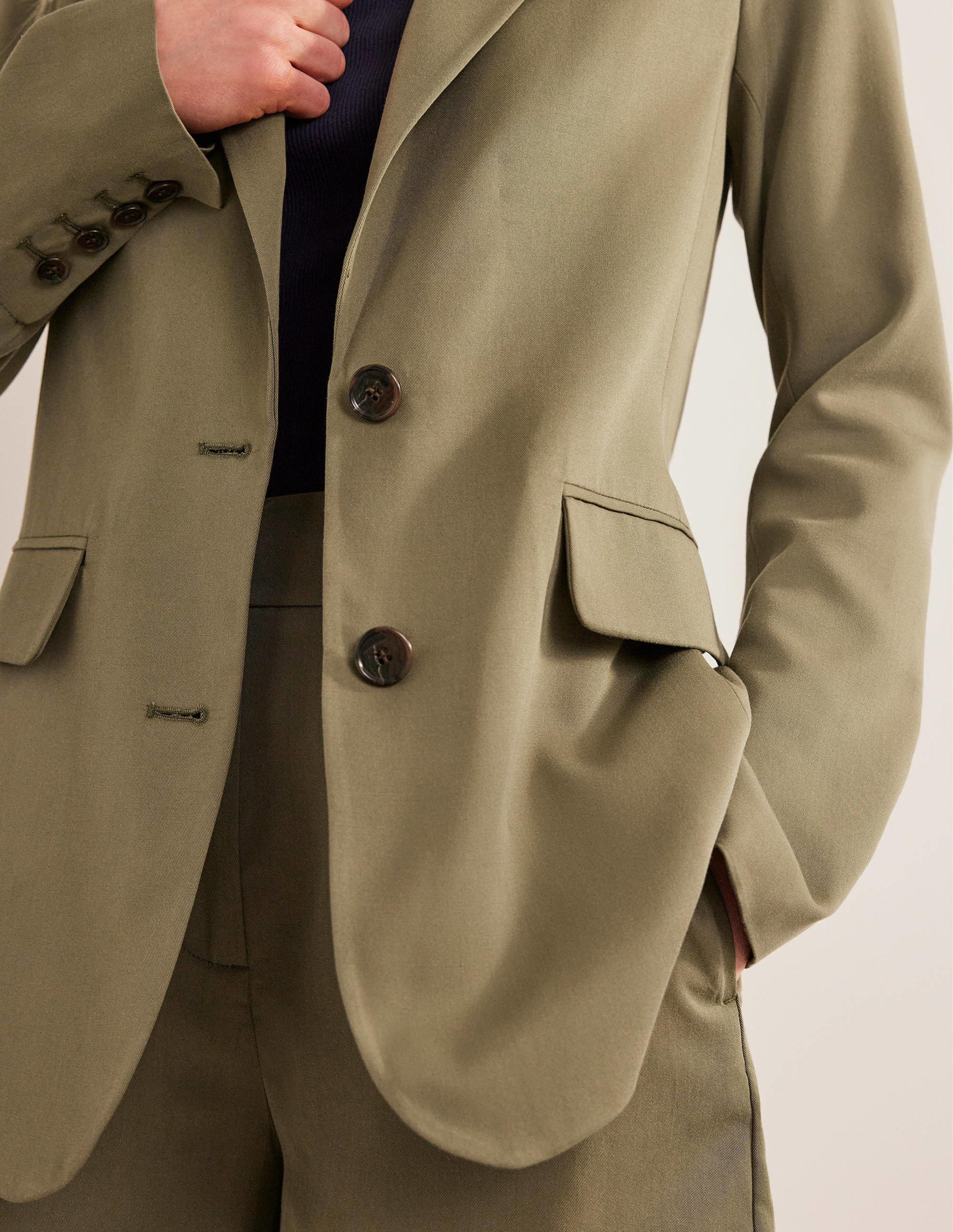 Tencel Relaxed Blazer-Washed Khaki-2