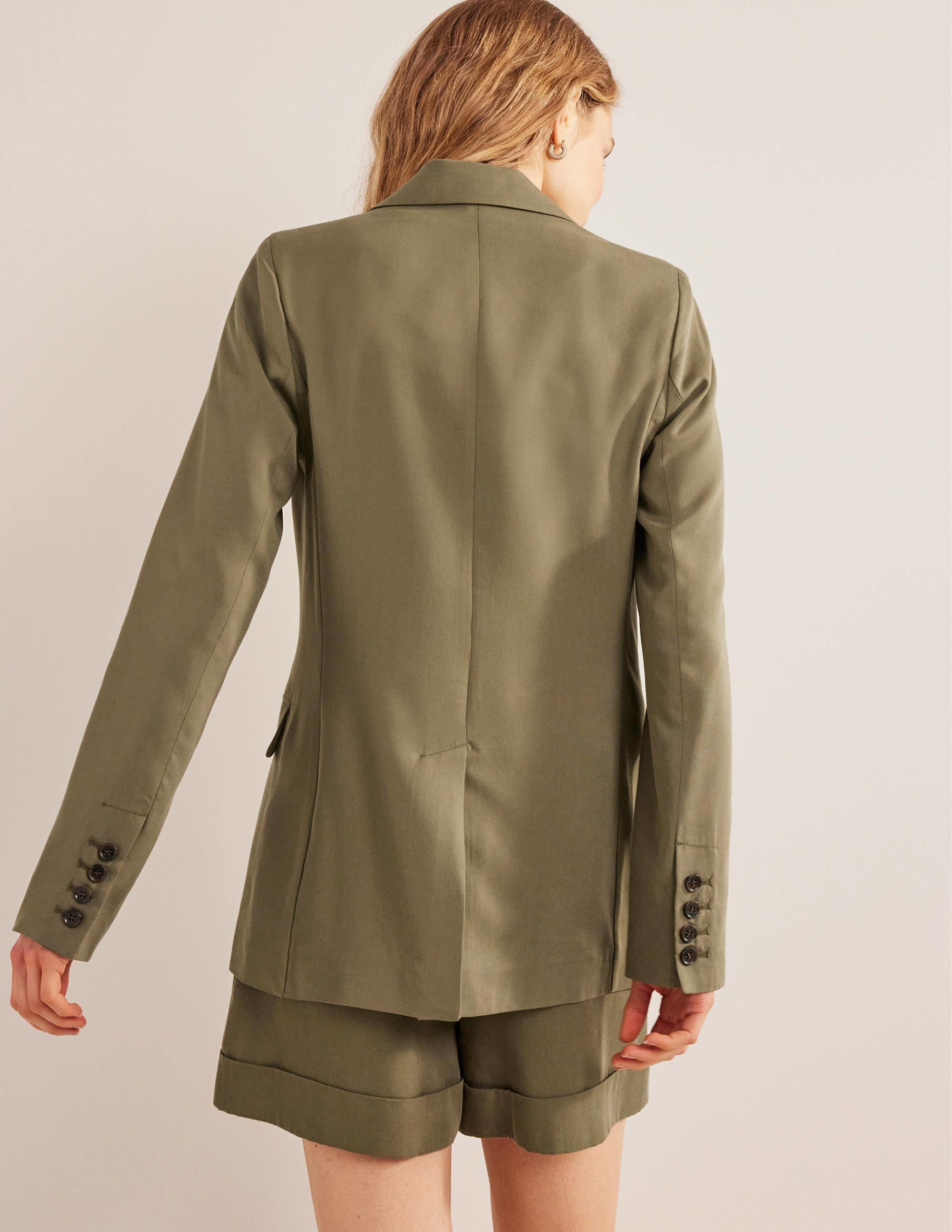 Tencel Relaxed Blazer-Washed Khaki - Image 3