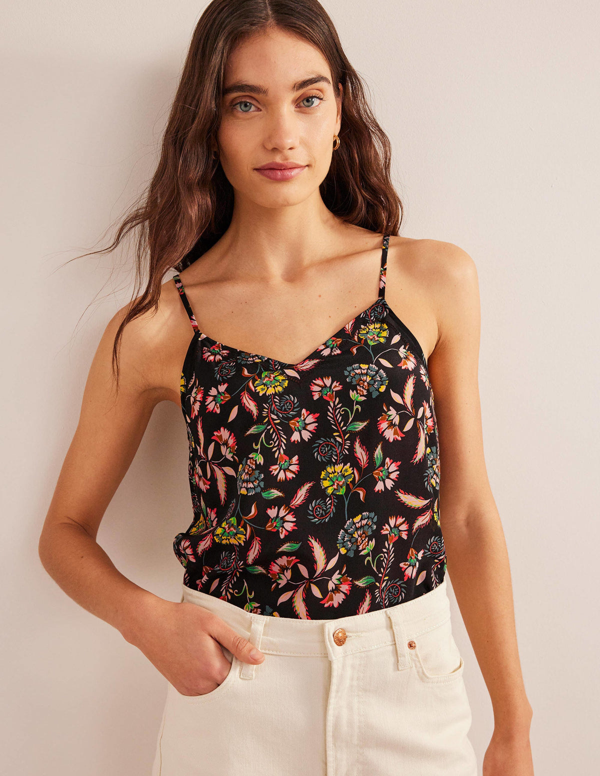 Silk Cami Top-Multi, Blossom Pome - Image 1