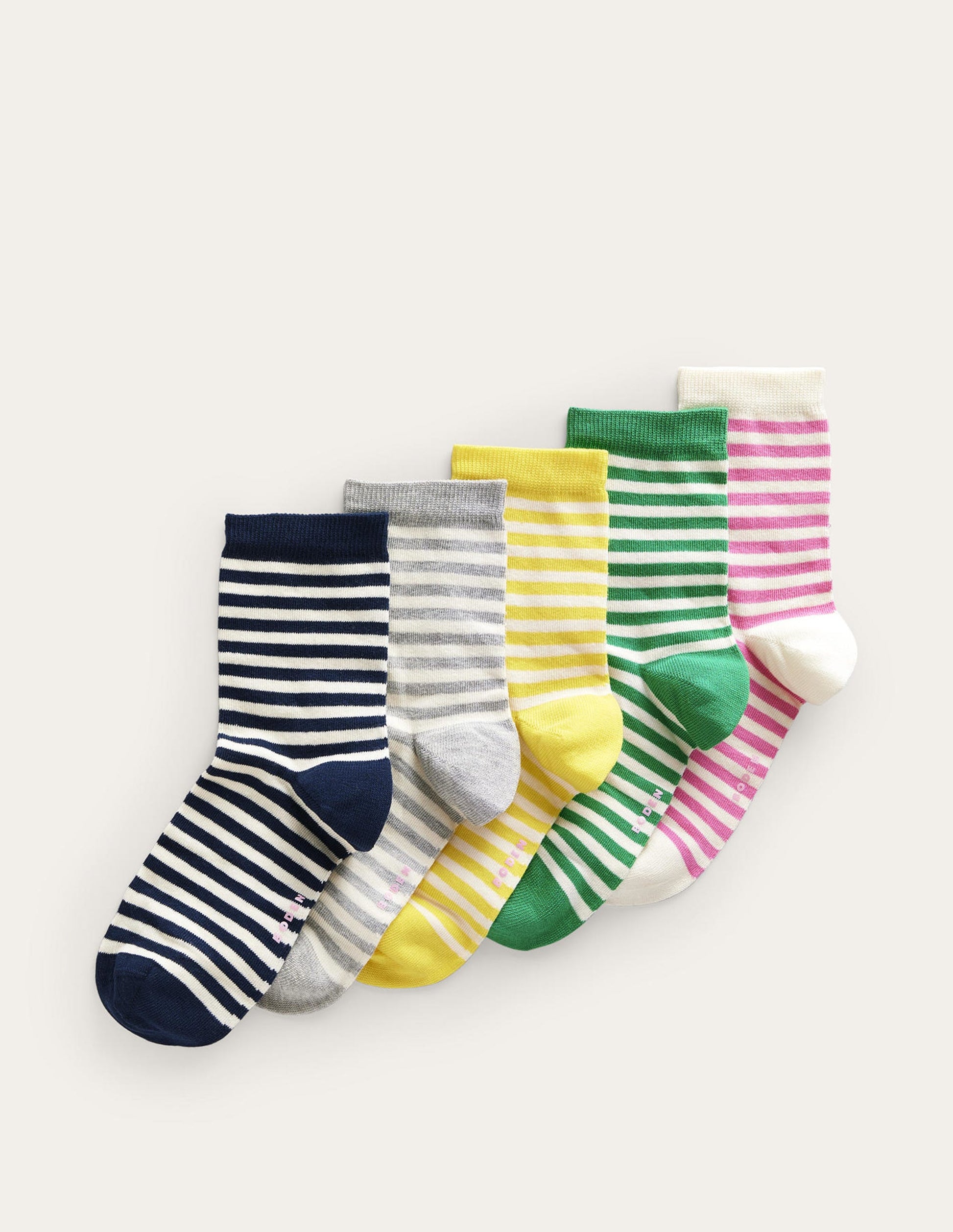 5 Pack Ankle Socks-Breton Stripe-1