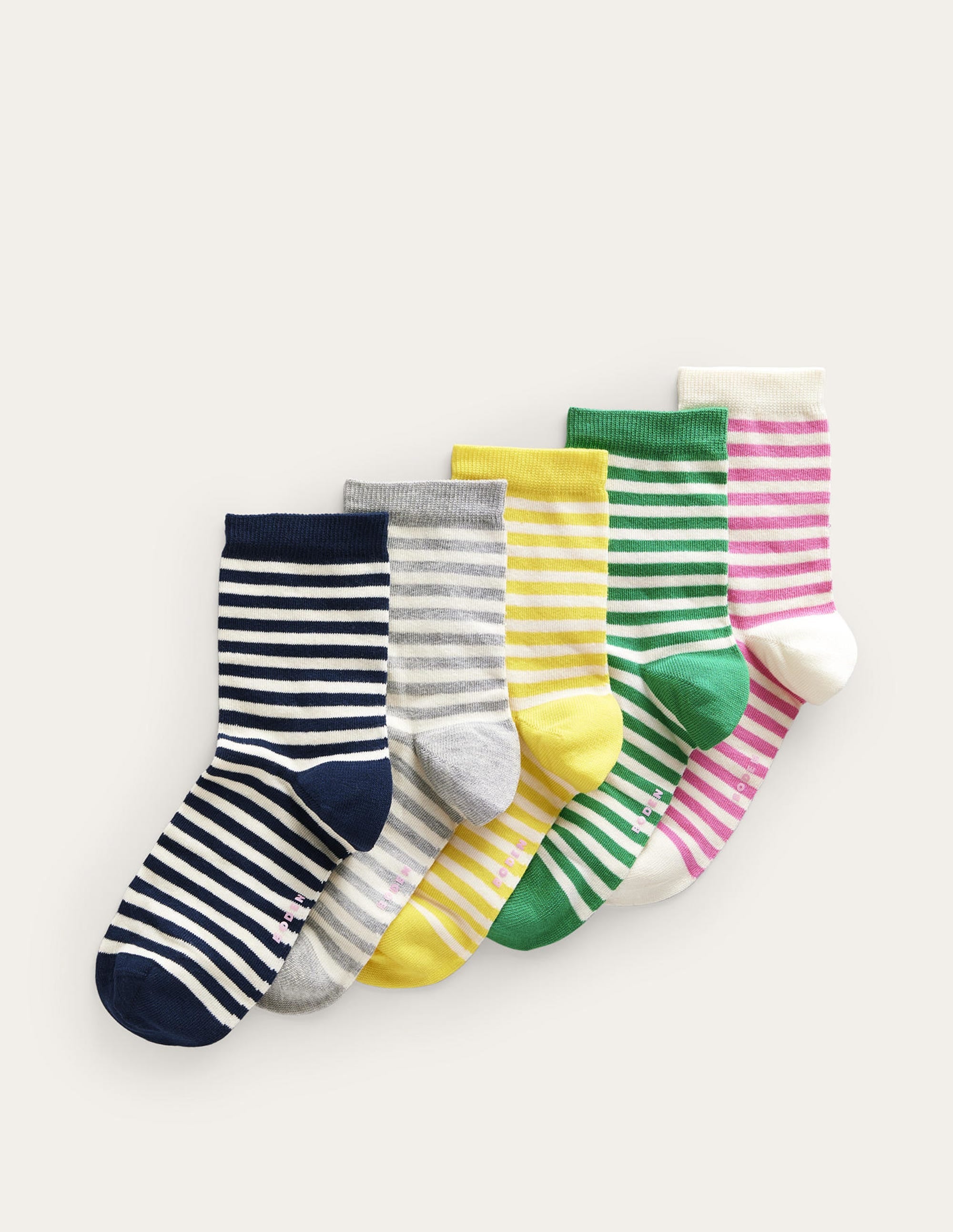 5 Pack Ankle Socks-Breton Stripe - Image 1