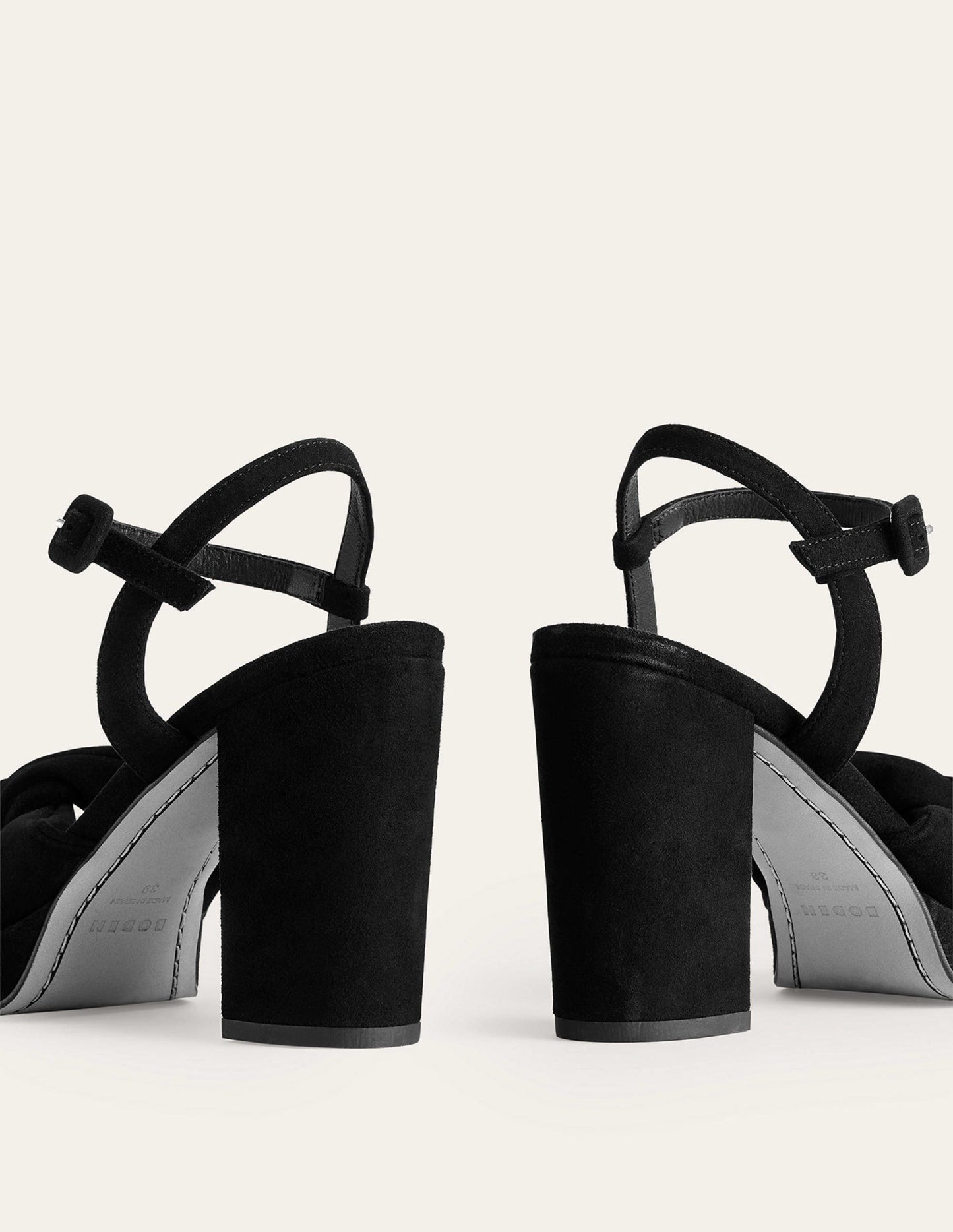 Twist Front Platform Sandals-Black Suede
