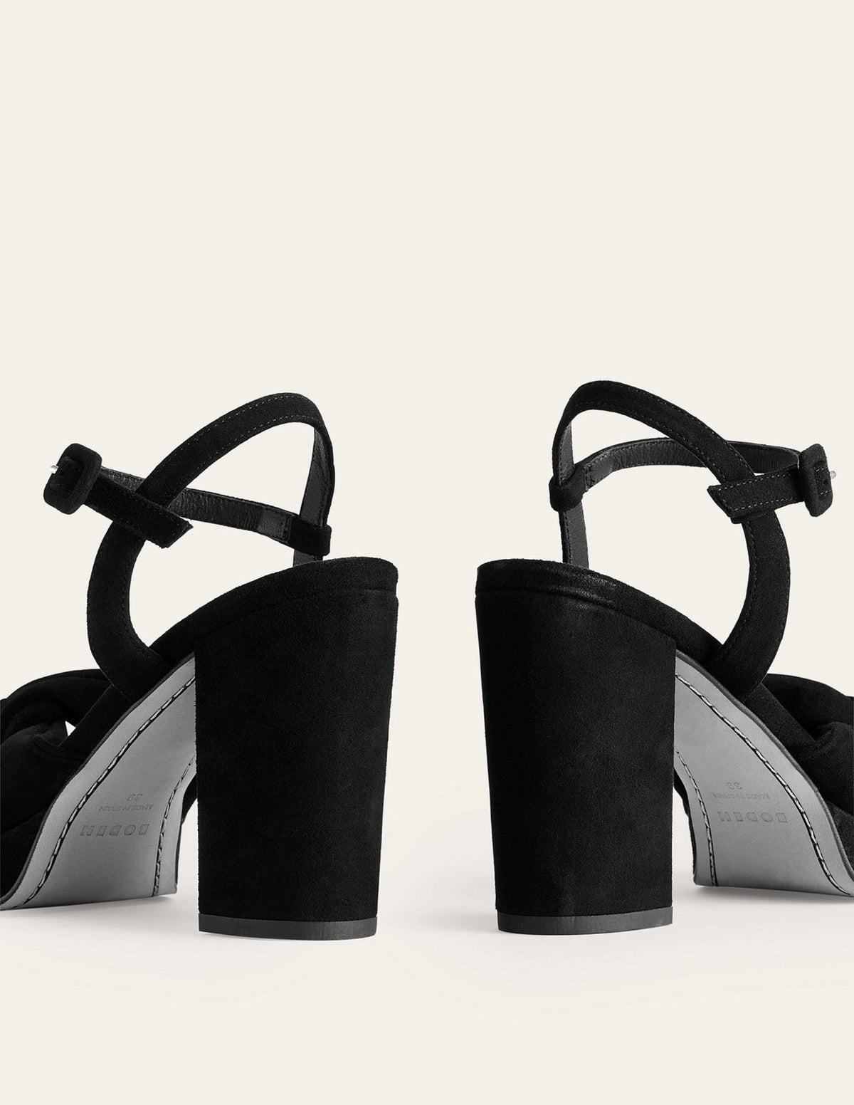 Twist Front Platform Sandals-Black Suede - Image 4