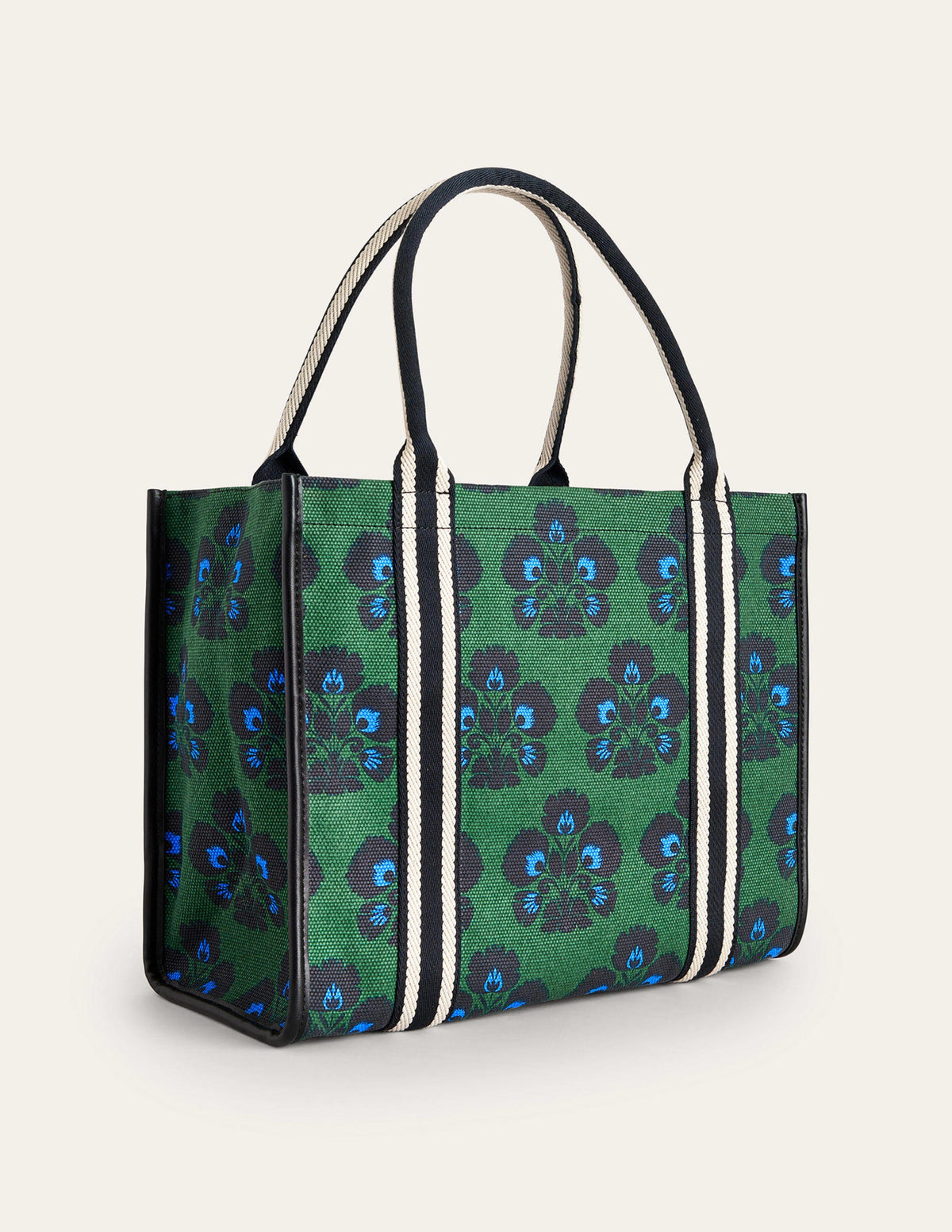 Tilda Canvas Tote Bag-Amazon Green, Carnation Stamp - Image 3