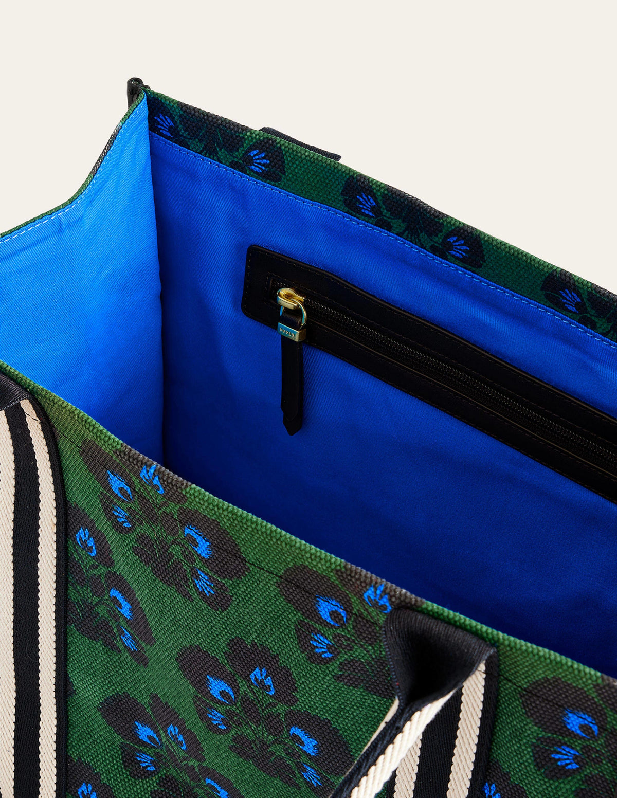 Tilda Canvas Tote Bag-Amazon Green, Carnation Stamp - Image 4