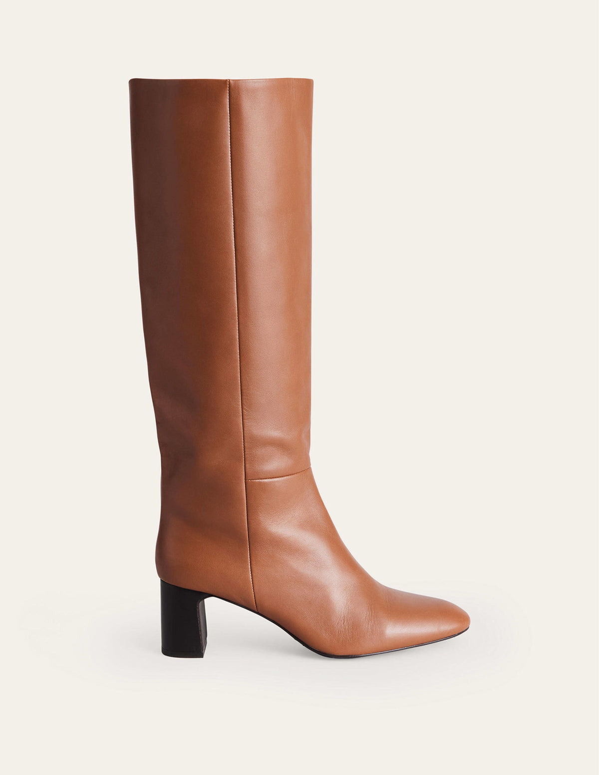 Erica Knee High Leather Boots-Tan Leather - Image 1