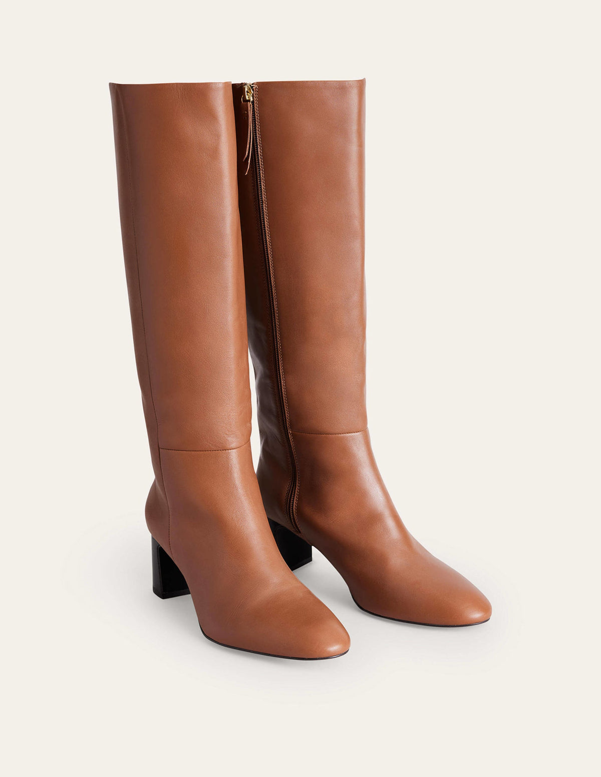 Erica Knee High Leather Boots-Tan Leather - Image 3