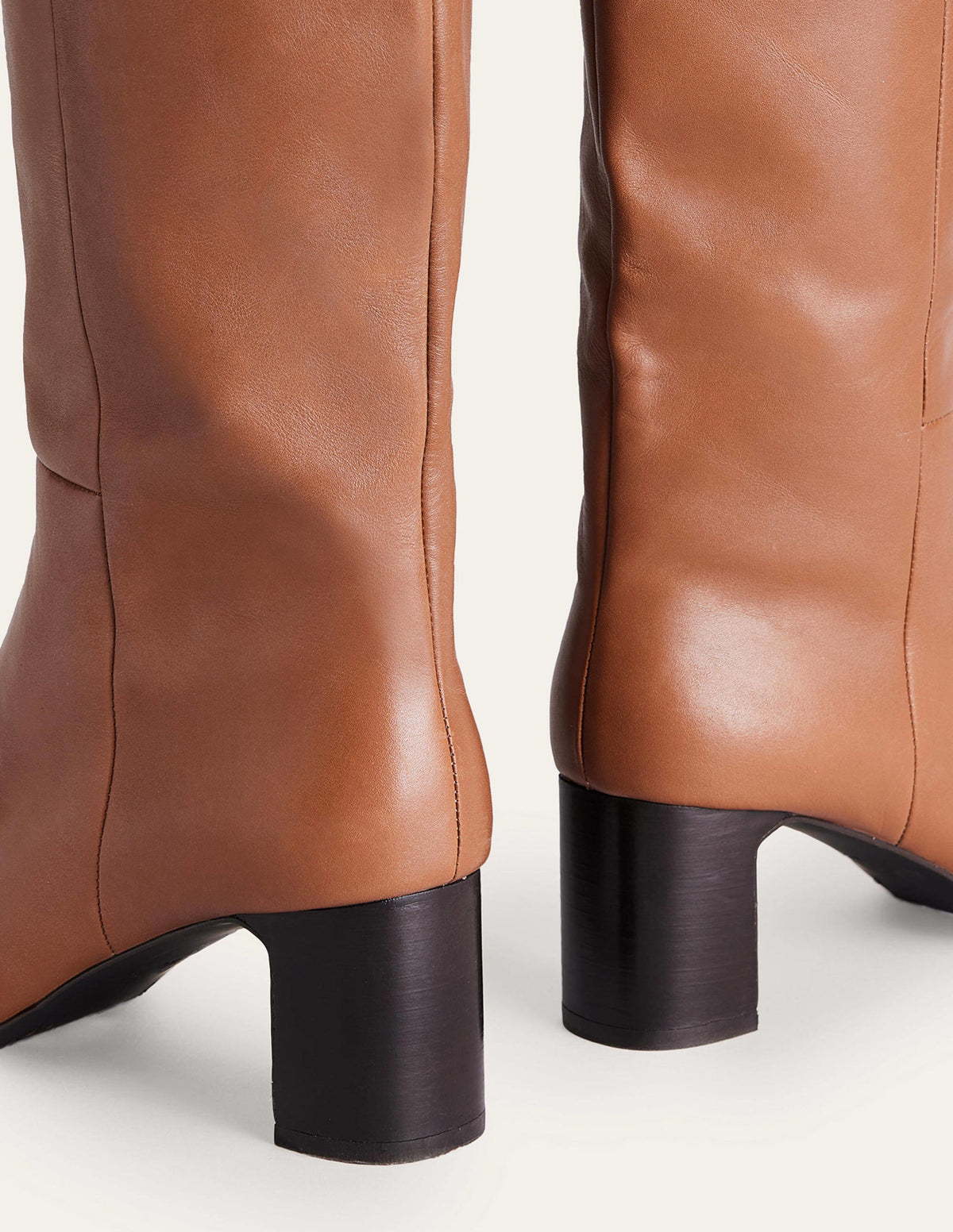 Erica Knee High Leather Boots-Tan Leather - Image 4