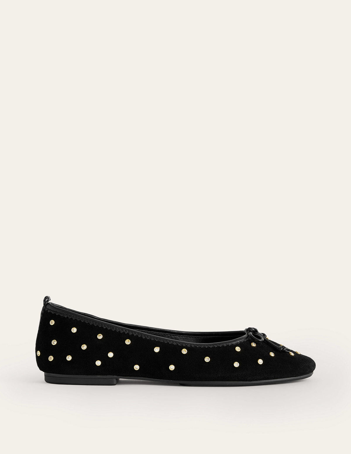 Kitty Flexi Sole Ballet Flats-Crystal Black Suede-2