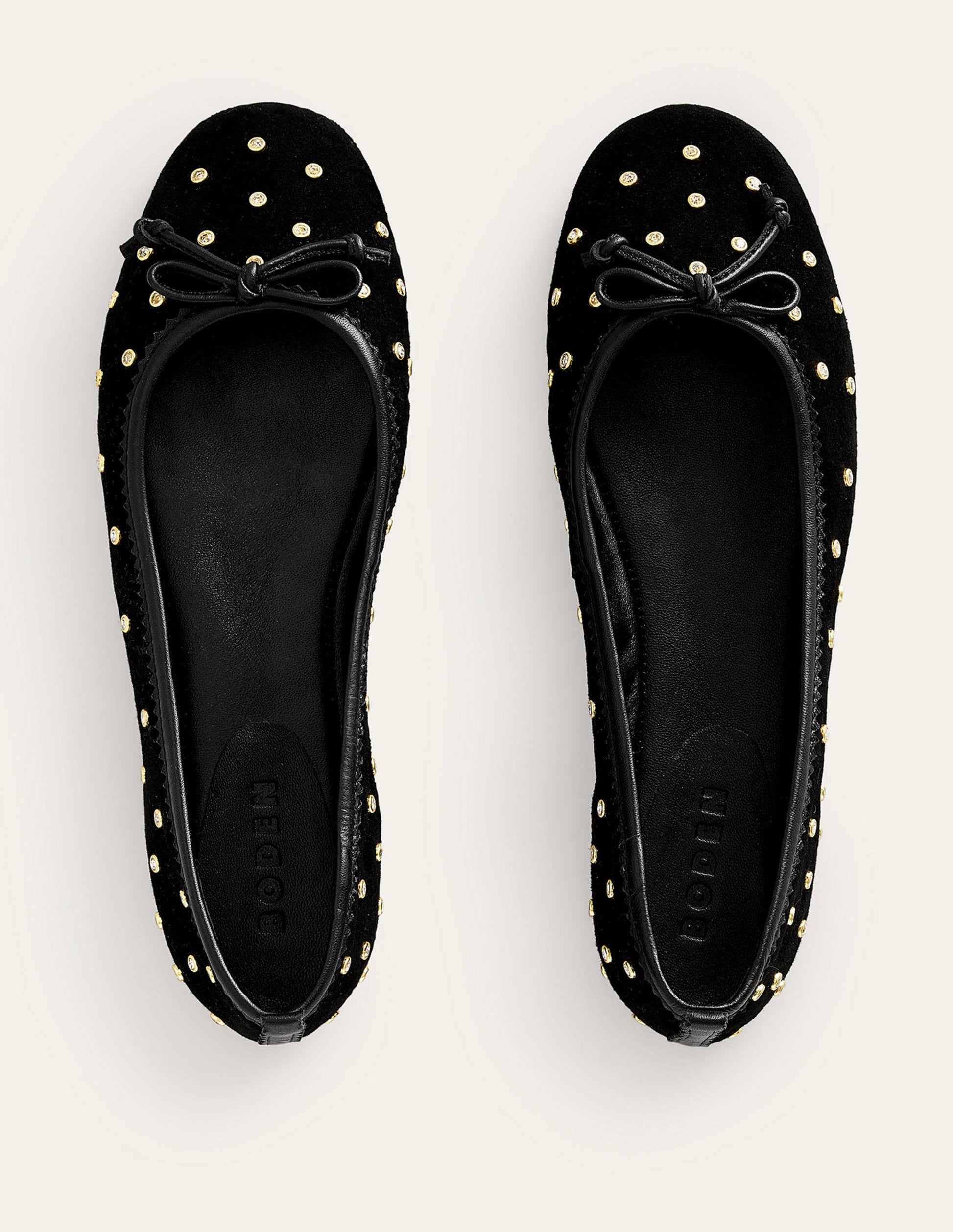 Kitty Flexi Sole Ballet Flats-Crystal Black Suede-5