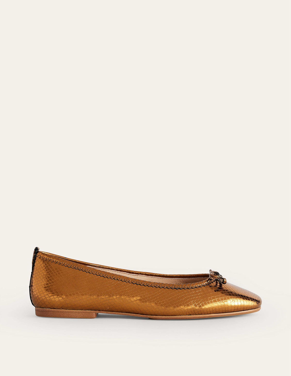 Kitty Flexi Sole Ballet Flats-Bronze Metallic Snake - Image 2