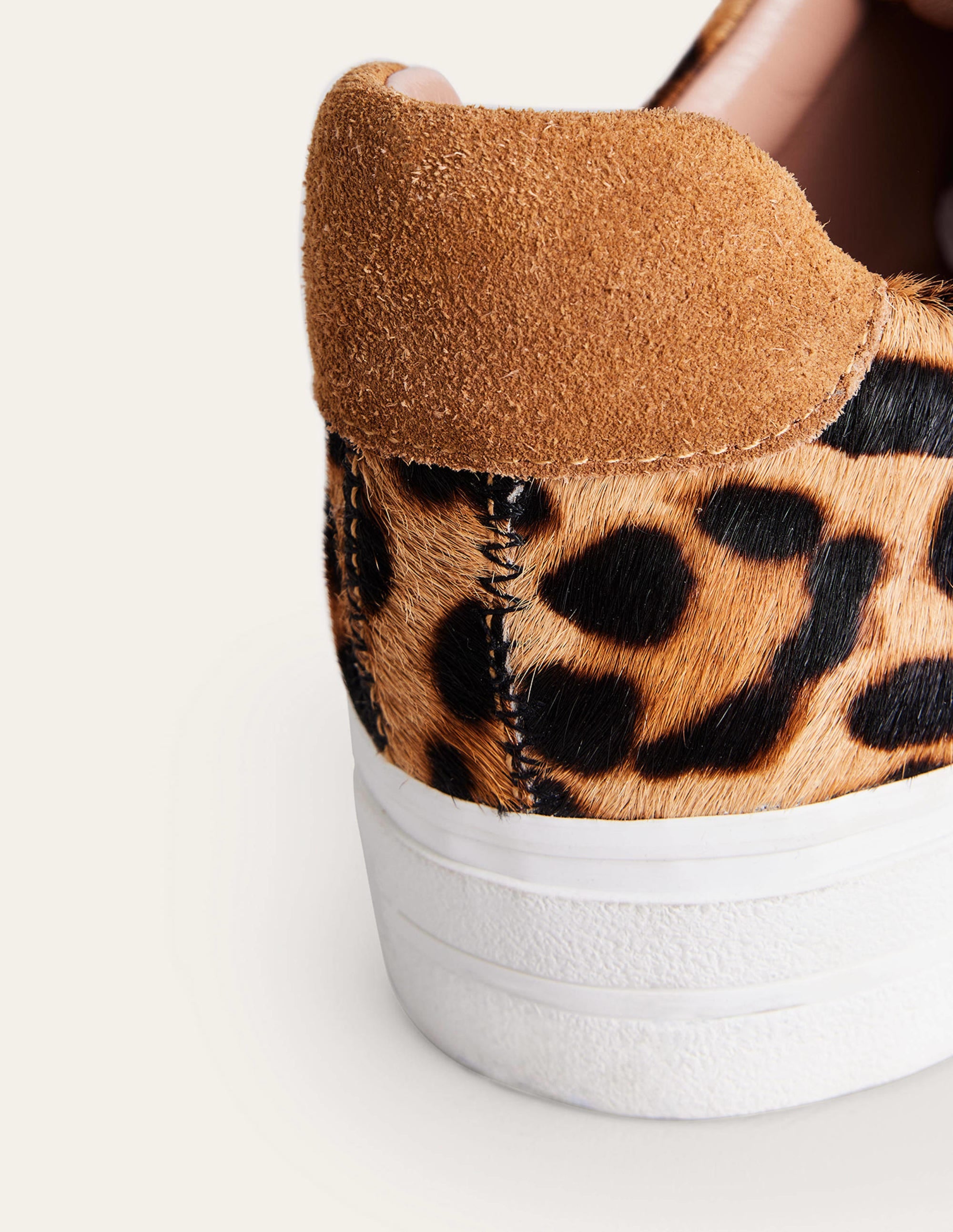 Leather Flatform Sneakers-Leopard - Image 4