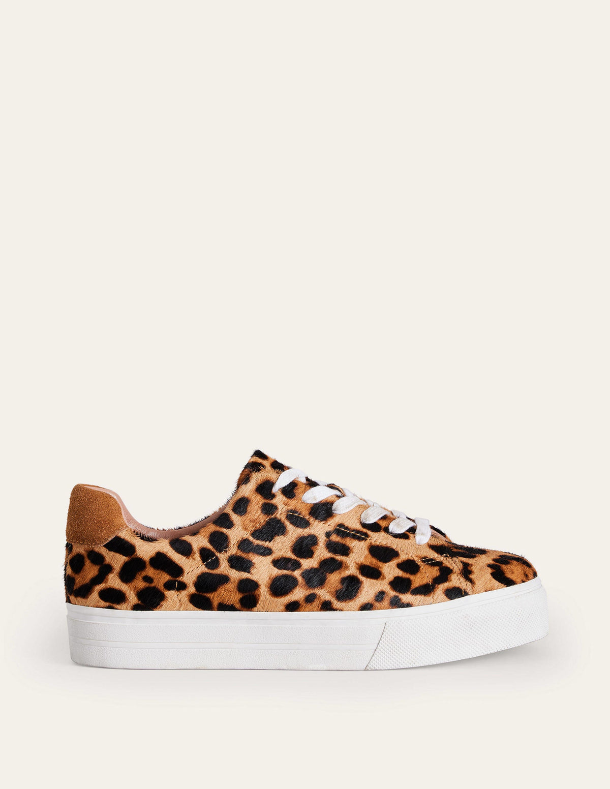 Leather Flatform Sneakers-Leopard - Image 2